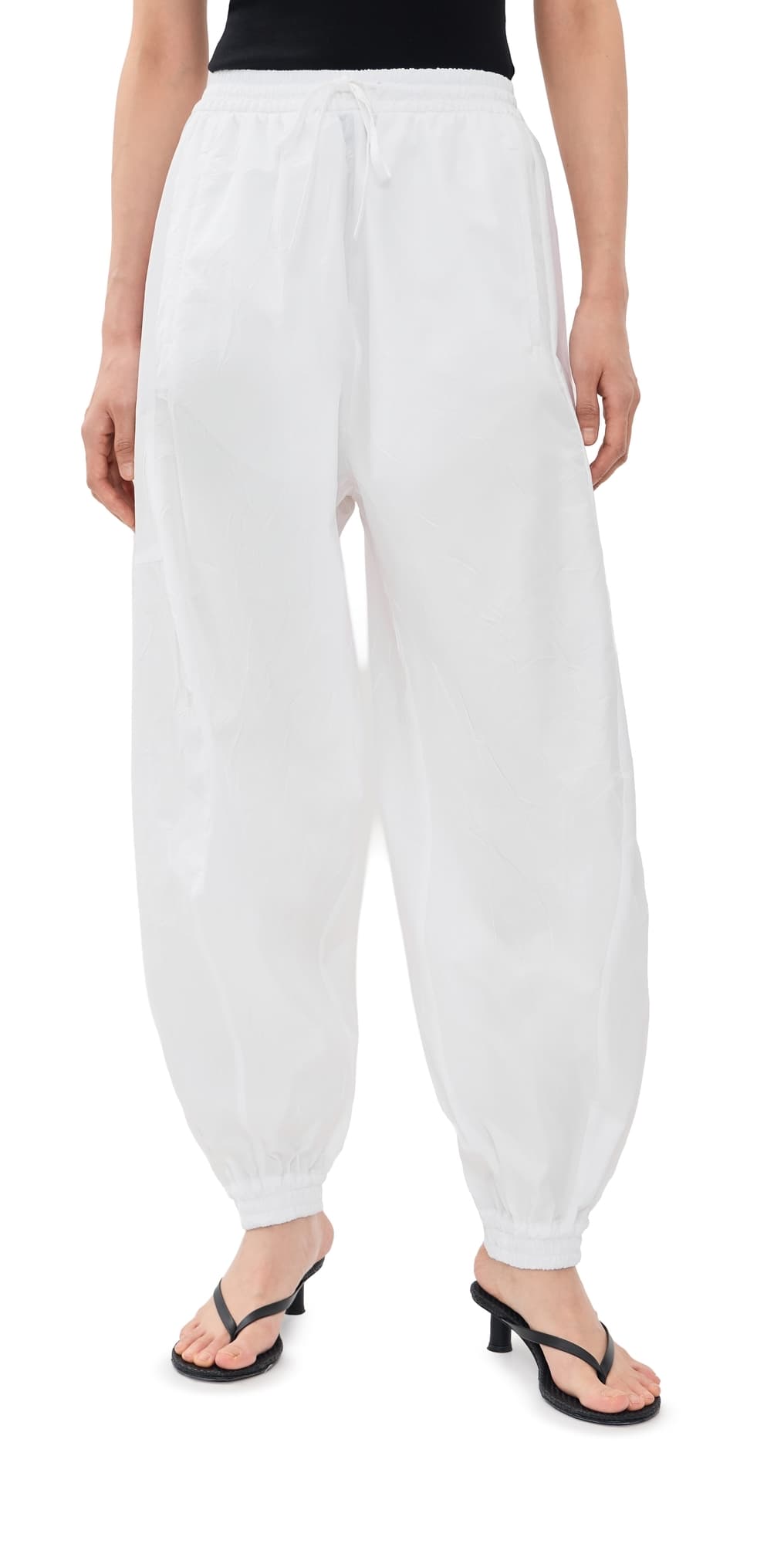 Róhe Crushed Cotton Volume Trousers Optic White