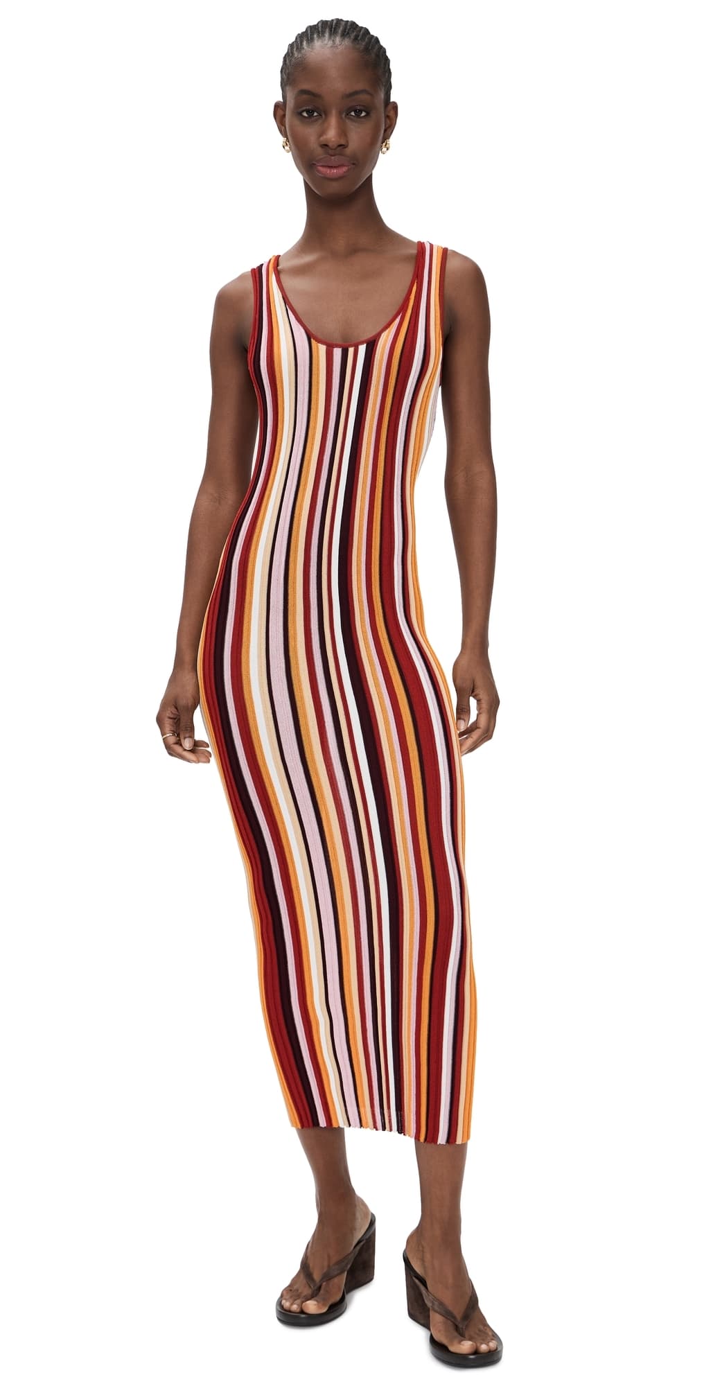Ronny Kobo Kerry Knit Dress Rust Multi