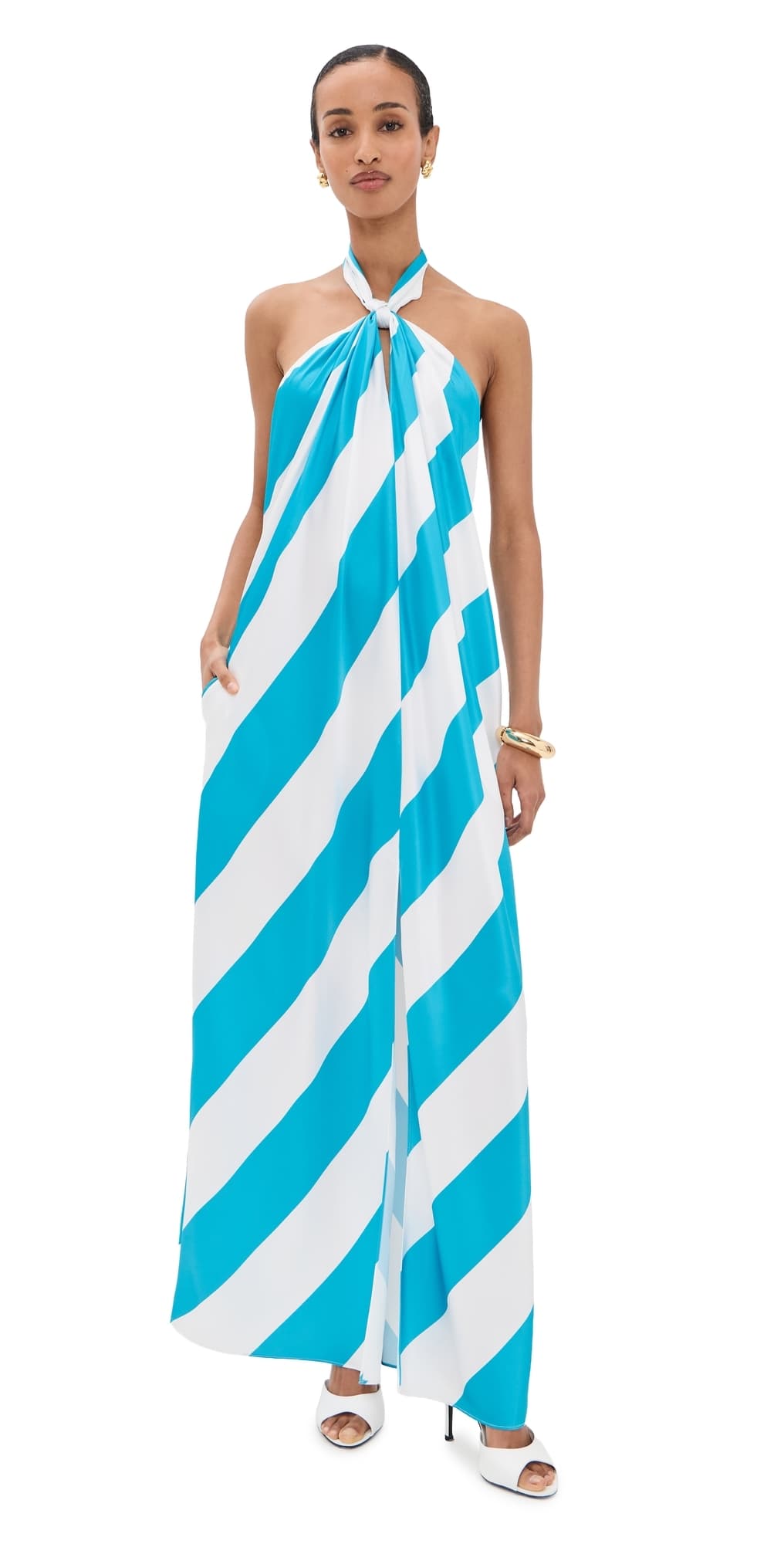 Ronny Kobo Chantell Dress Turquoise Ivory