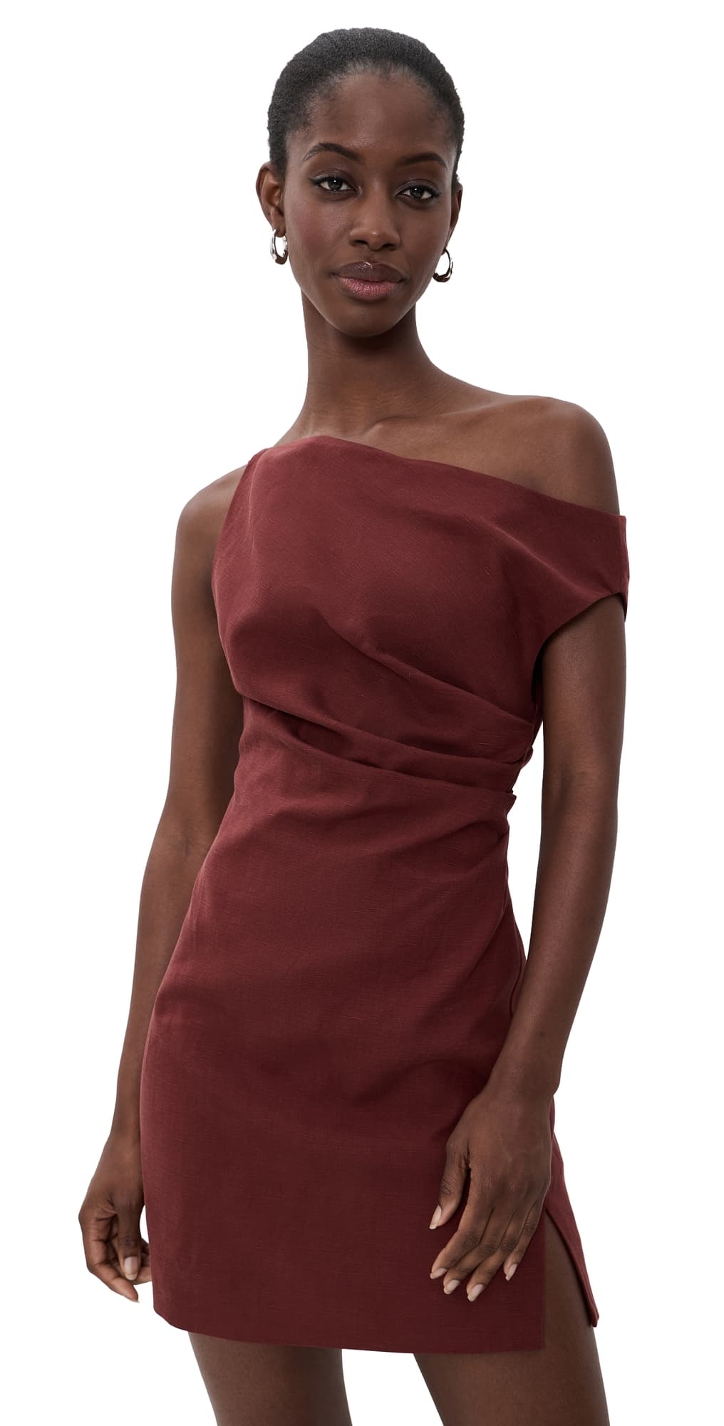Ronny Kobo Winnie Mini Dress Burgundy