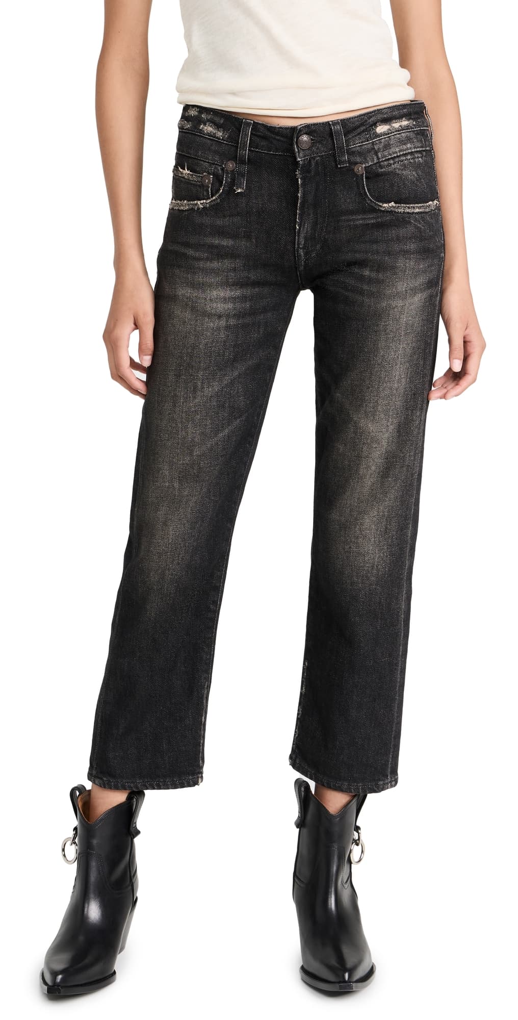 R13 Boy Straight Jeans Abbey Black