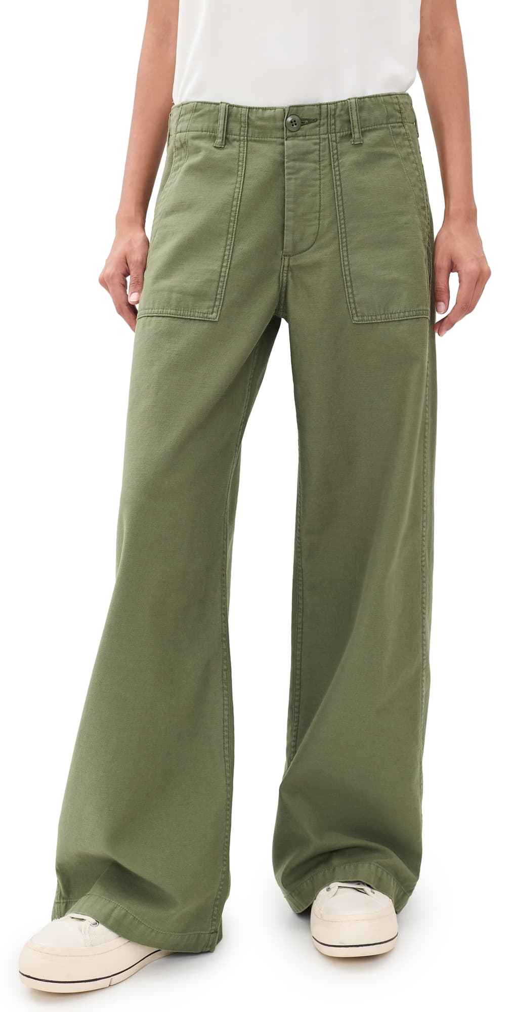 R13 Darcy Flare Utility Pants Olive Green