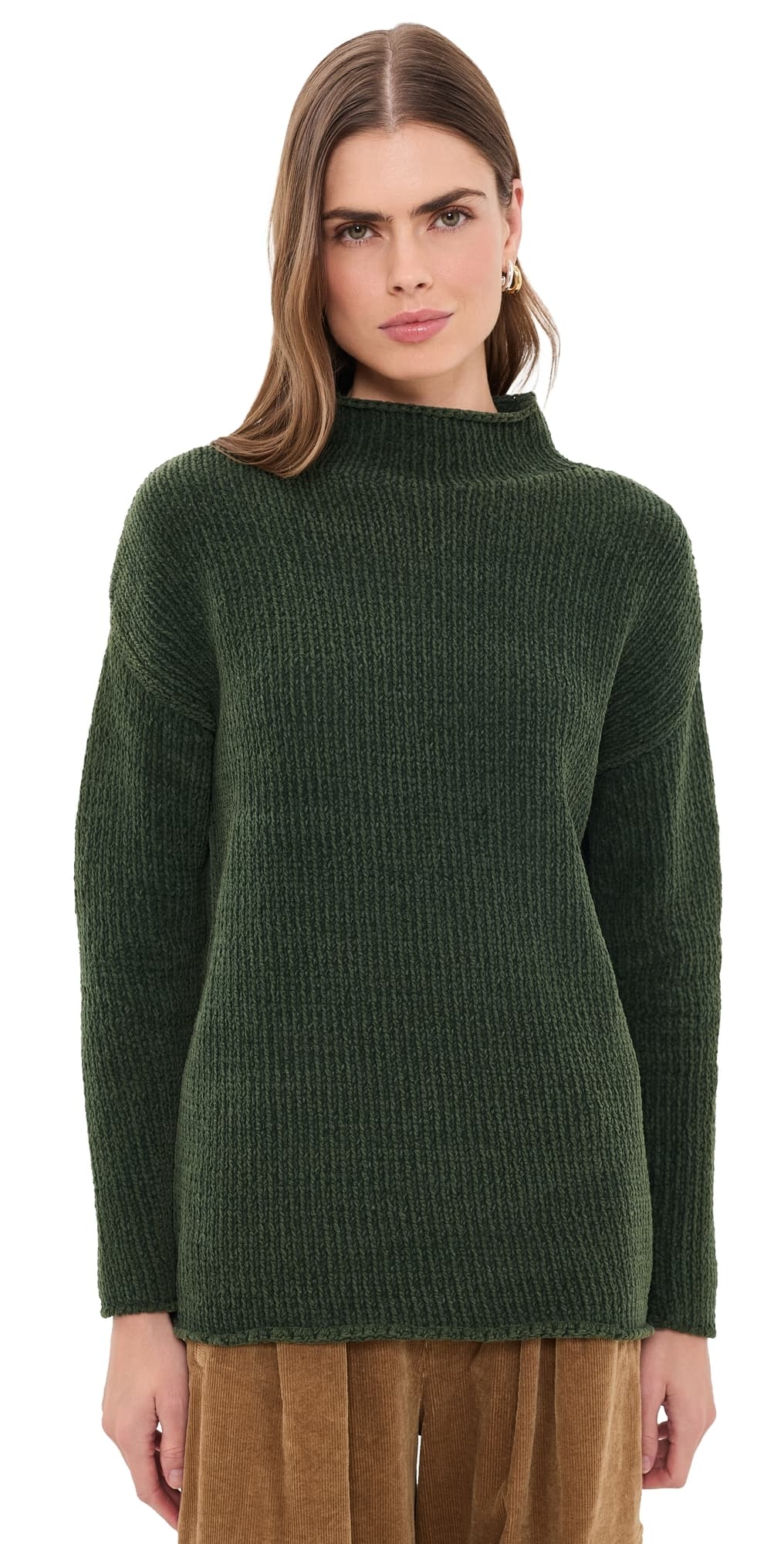 R13 Mock Neck Elongated Sweater Green