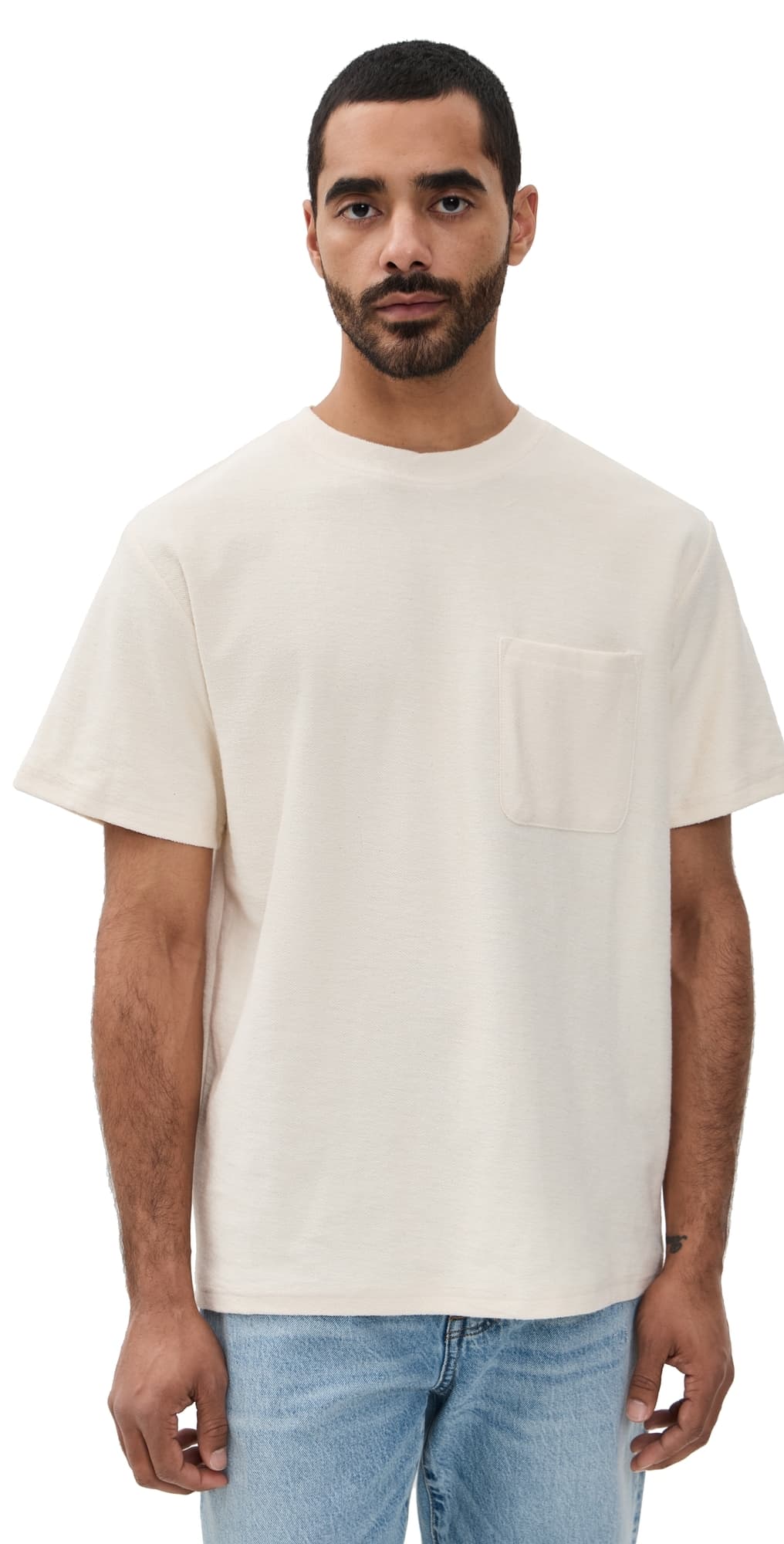 Rhythm Vintage Terry Tee Natural · S