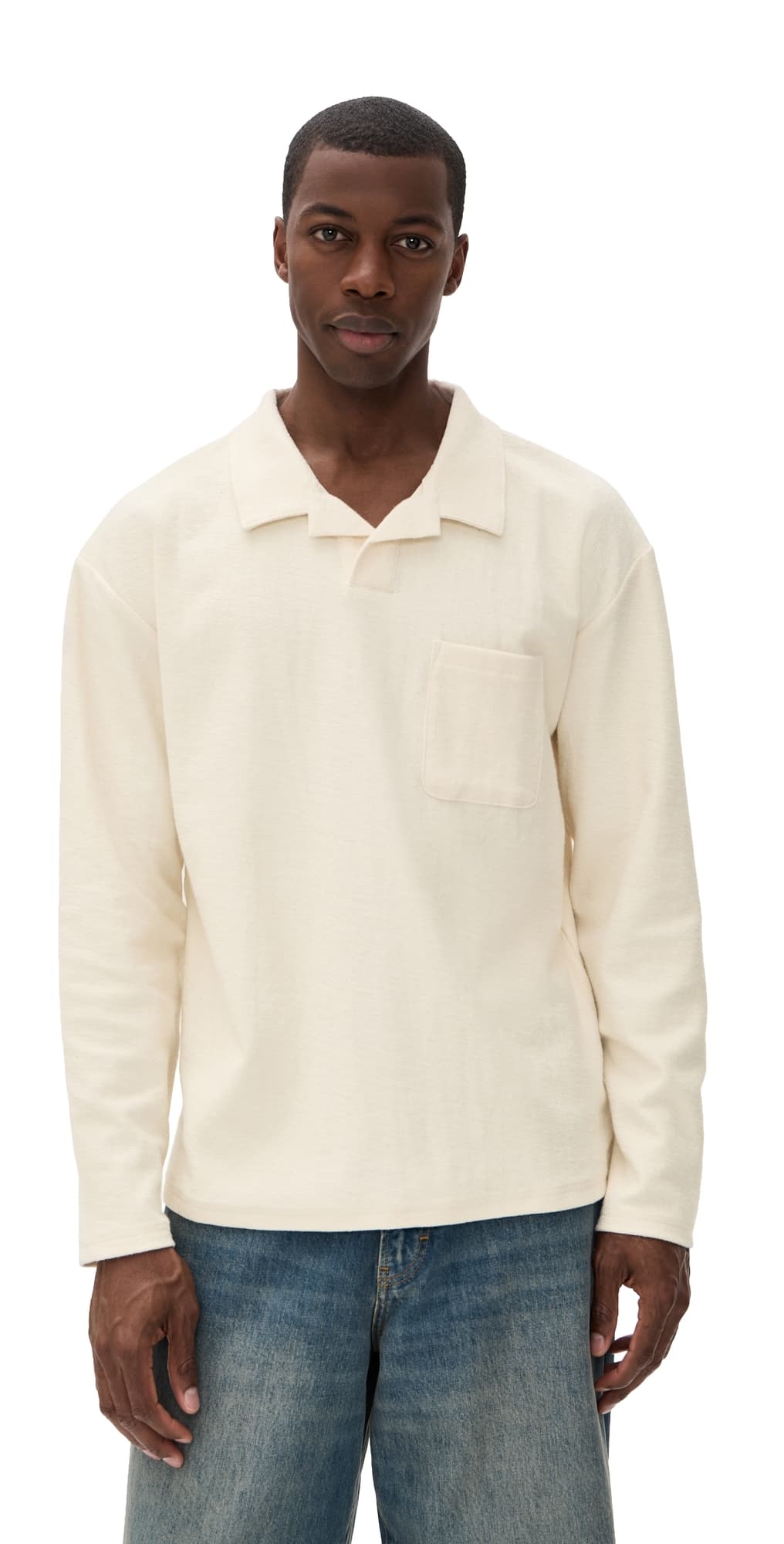 Rhythm Vintage Terry Long Sleeve Shirt Natural