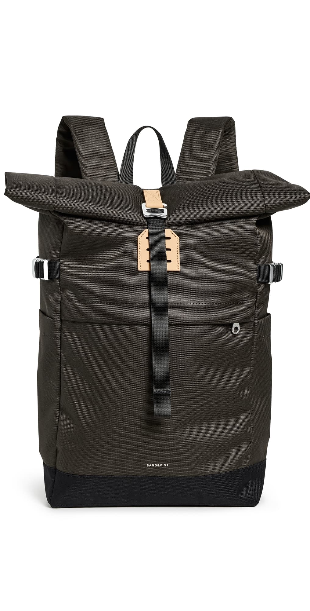 Sandqvist Icon Medium Rolltop Backpack Brown With Naural Leather · One Size