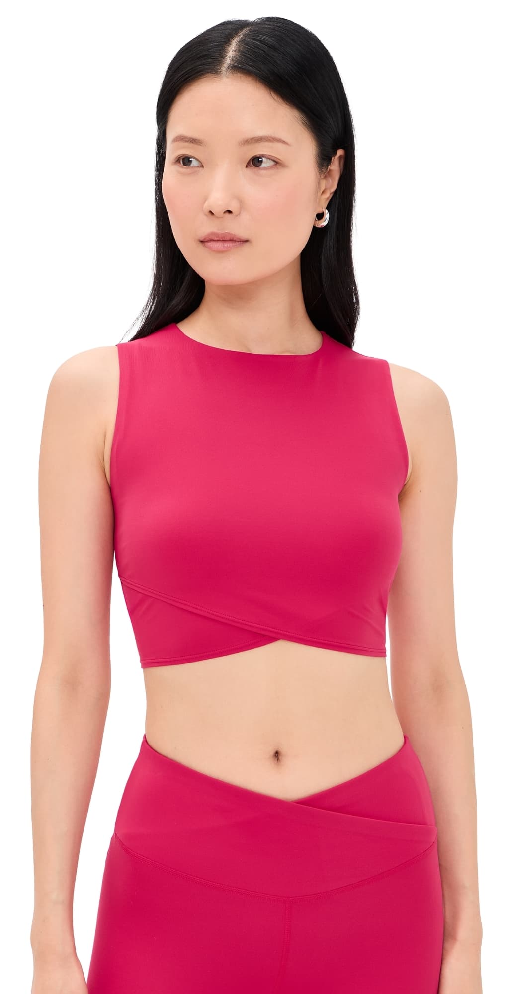 Sweaty Betty All Day Cropped Wrap Tank Crimson Red
