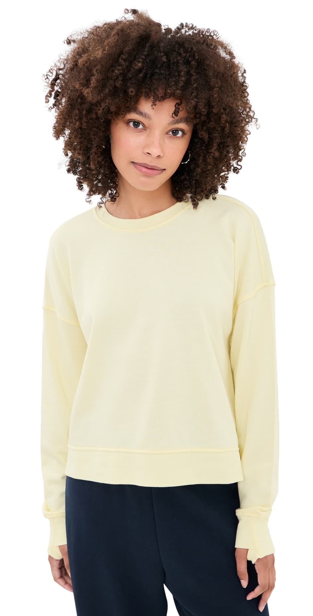 Sweaty Betty After Class Crop Sweatshirt Butterscotch Yellow