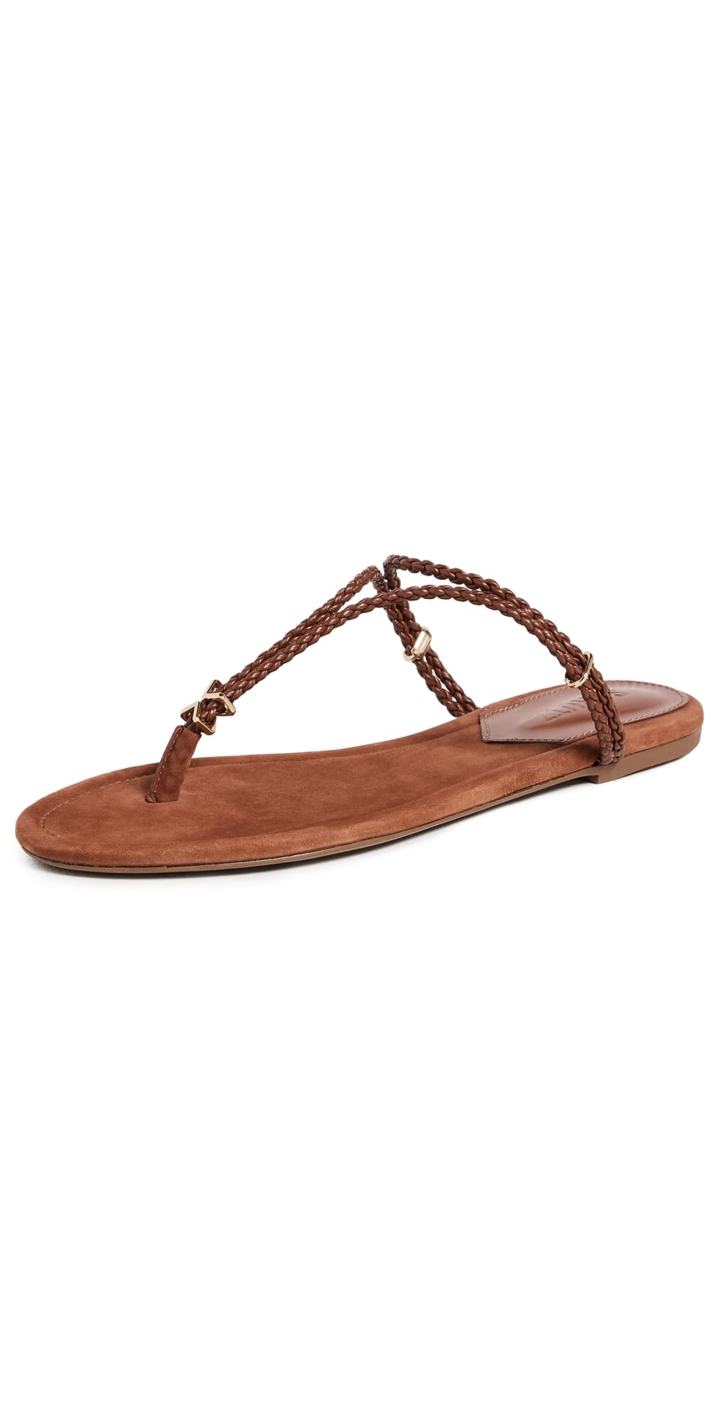 Schutz Cordelia Flat Sandals Cognac