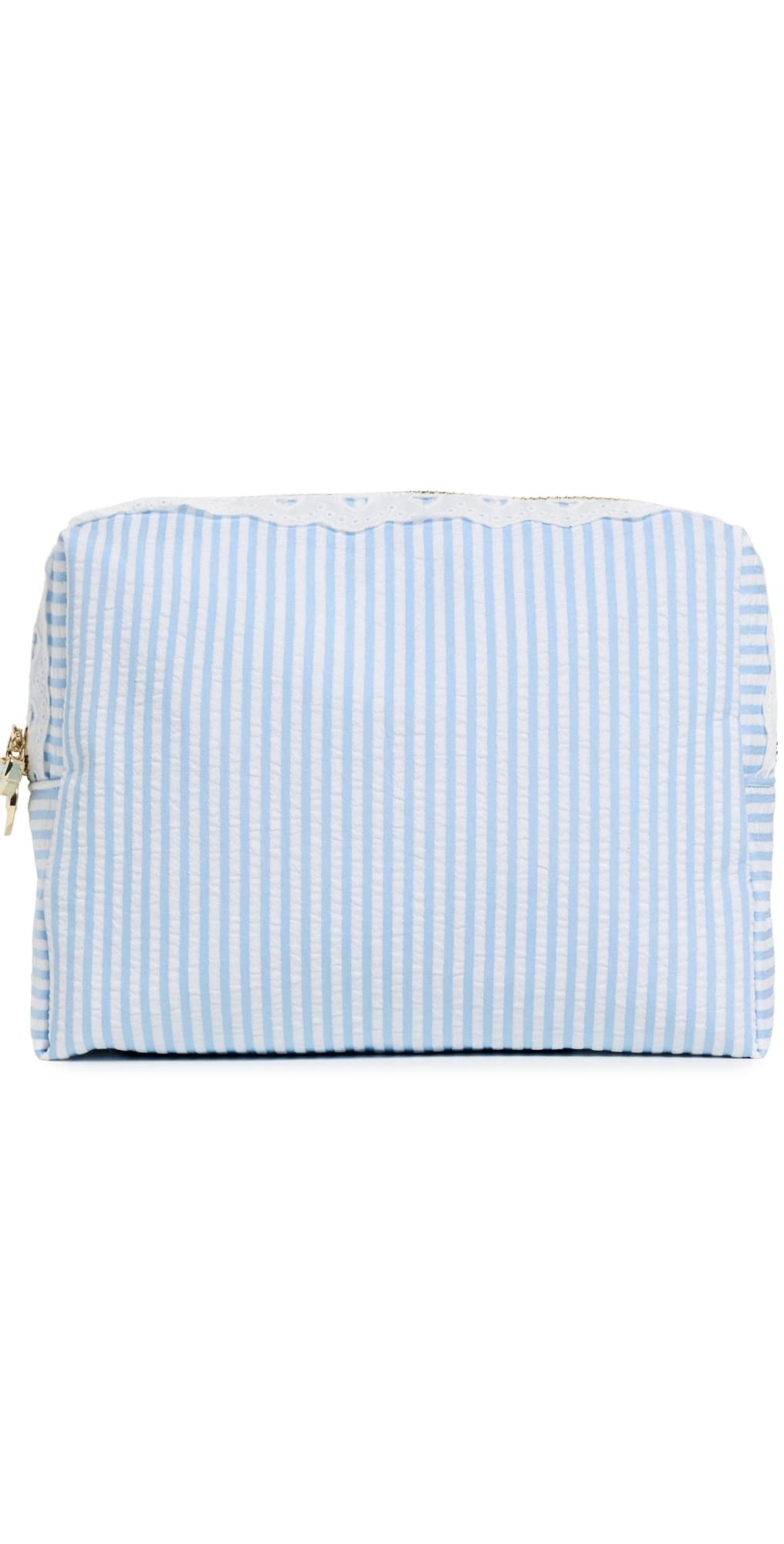 Stoney Clover Lane Large Pouch Blue Seersucker