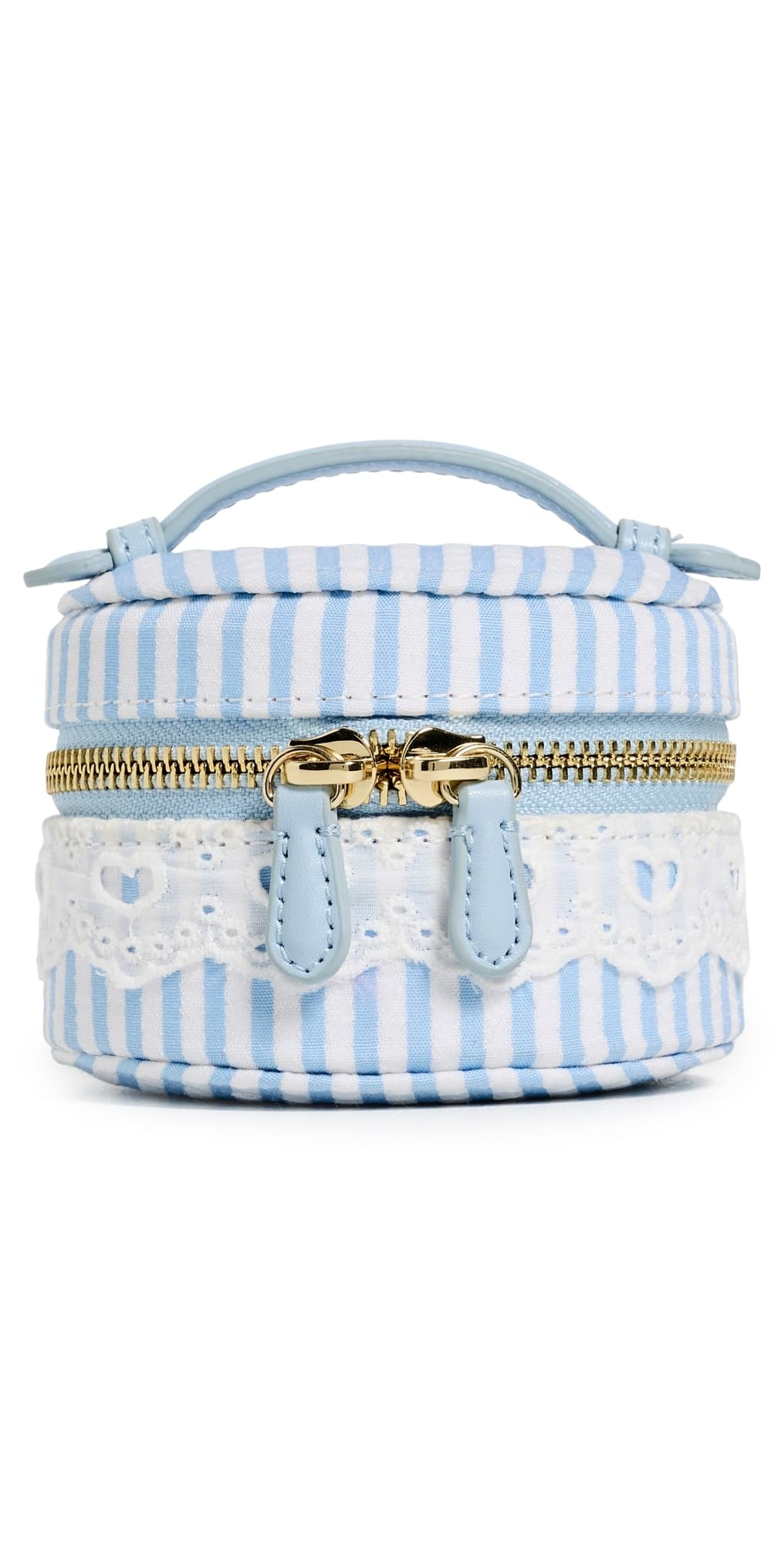 Stoney Clover Lane Top Handle Pill Case Blue Seersucker