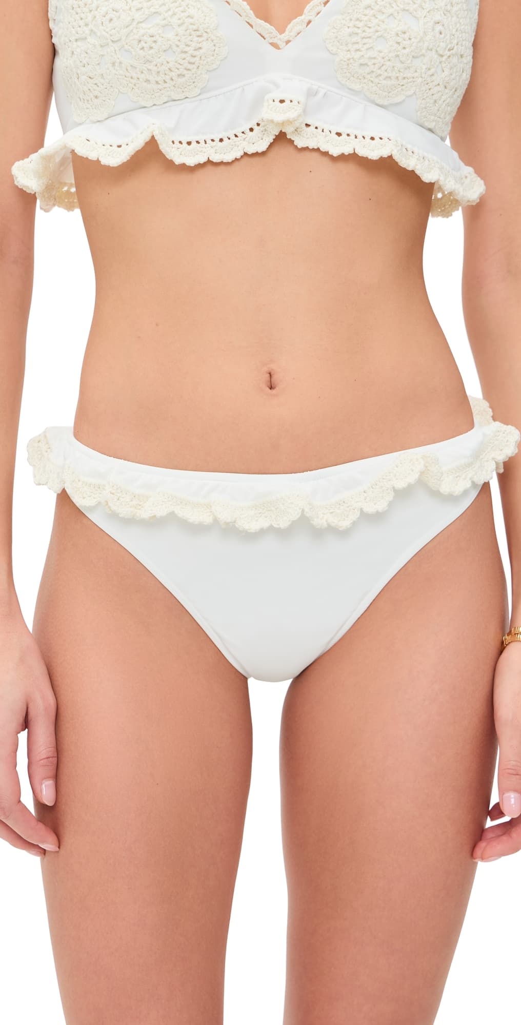 Sea Madelyn Crochet Bikini Bottoms White