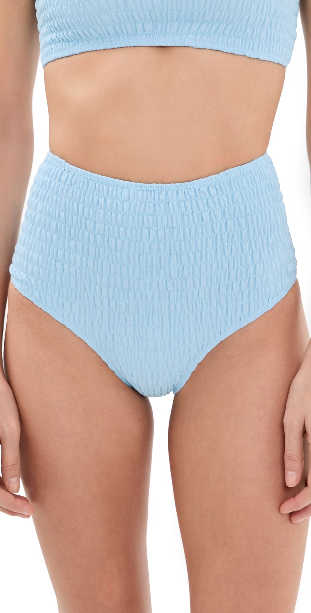Sea Amabel Smocked Bikini Bottoms Ice