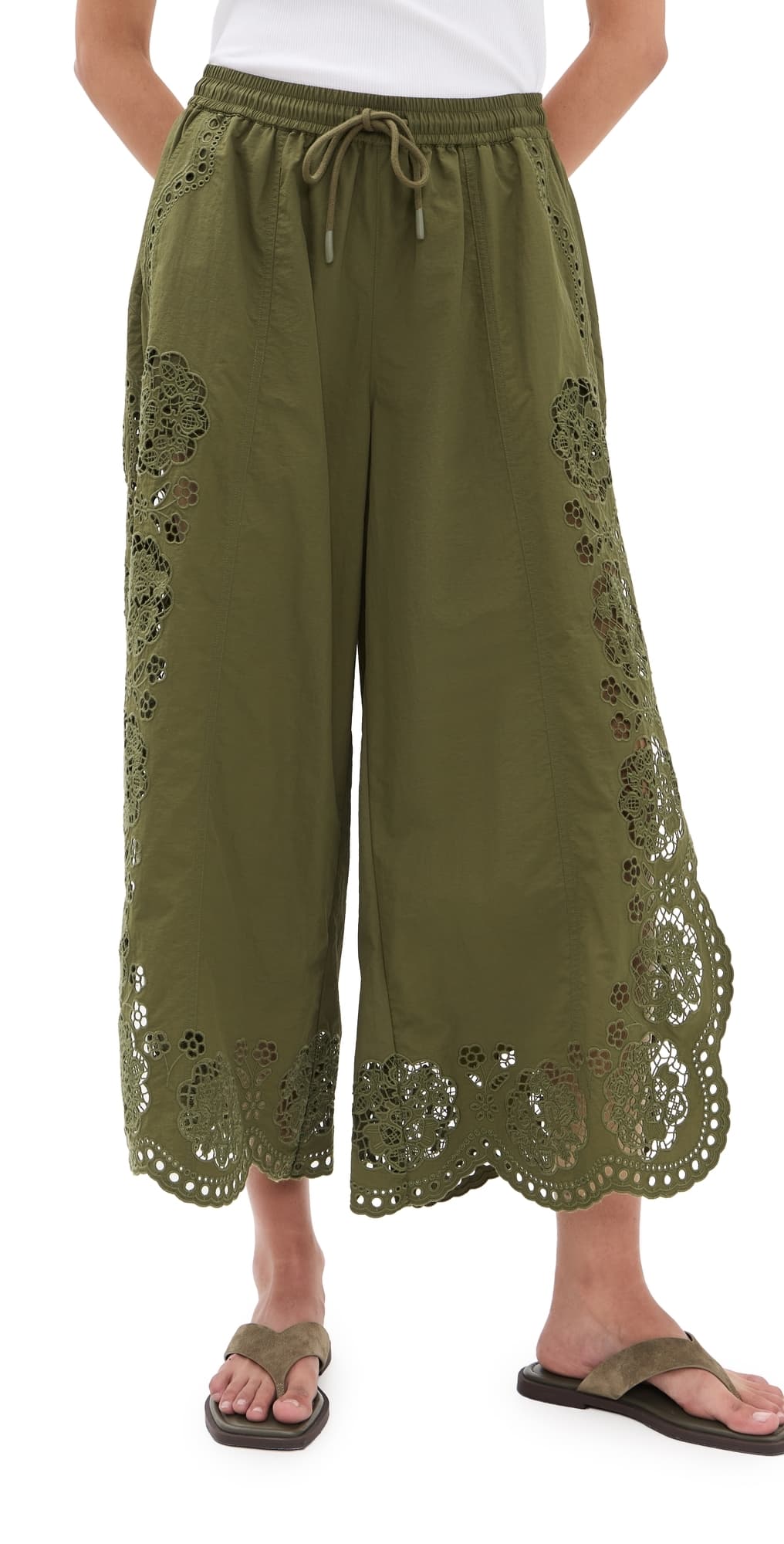 Sea Vittoria Eyelet Pants Olive
