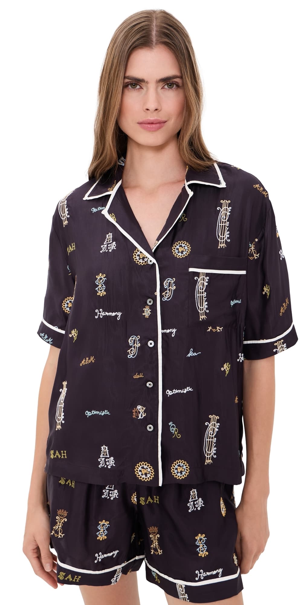Sea Juliet Embroidered Top Navy