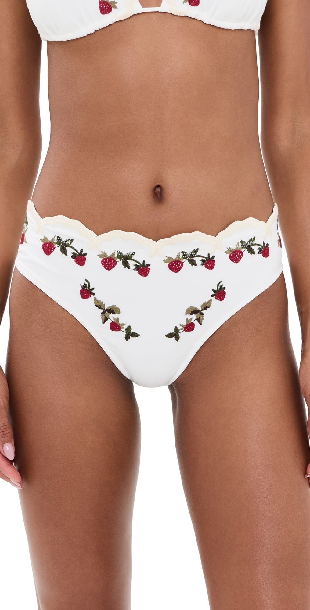 Sea Bindi Strawberry Scallop Bikini Bottoms Cream