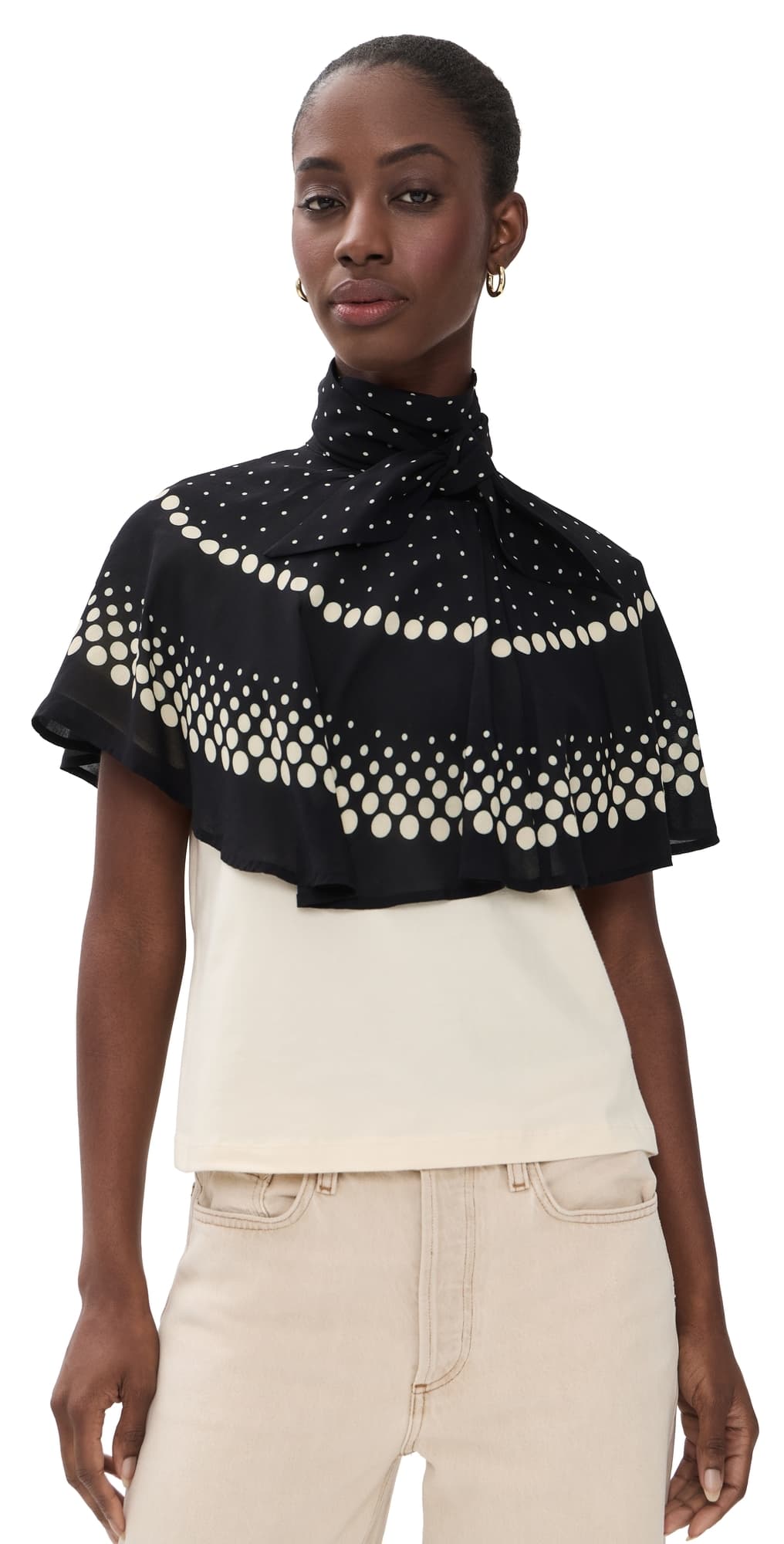 Sea Elly Polka Print Cape T-Shirt Multi
