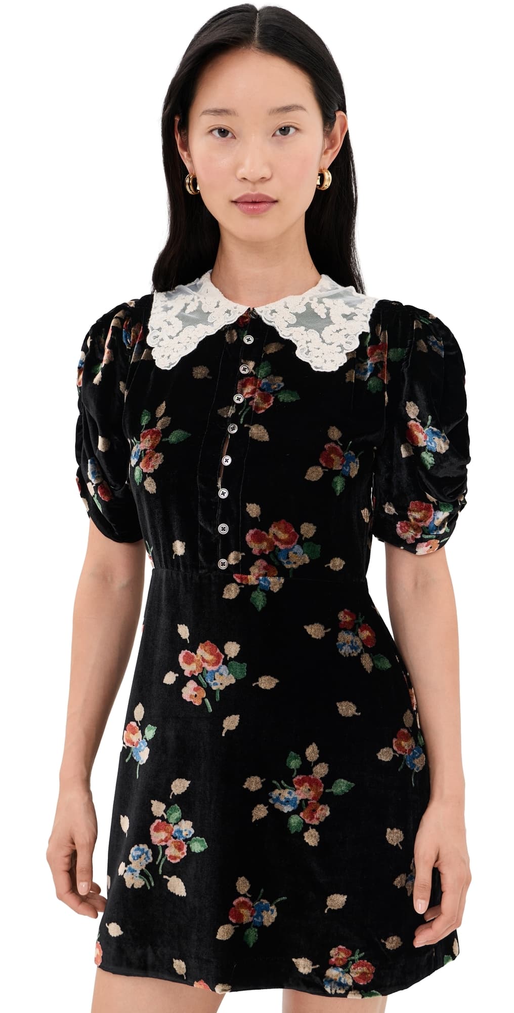 Sea Leda Velvet Mini Dress Black