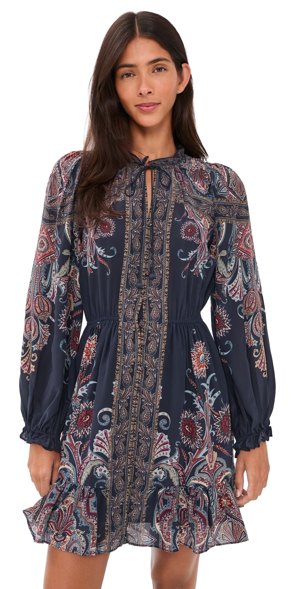 Sea Hyacinth Print Mini Dress Navy