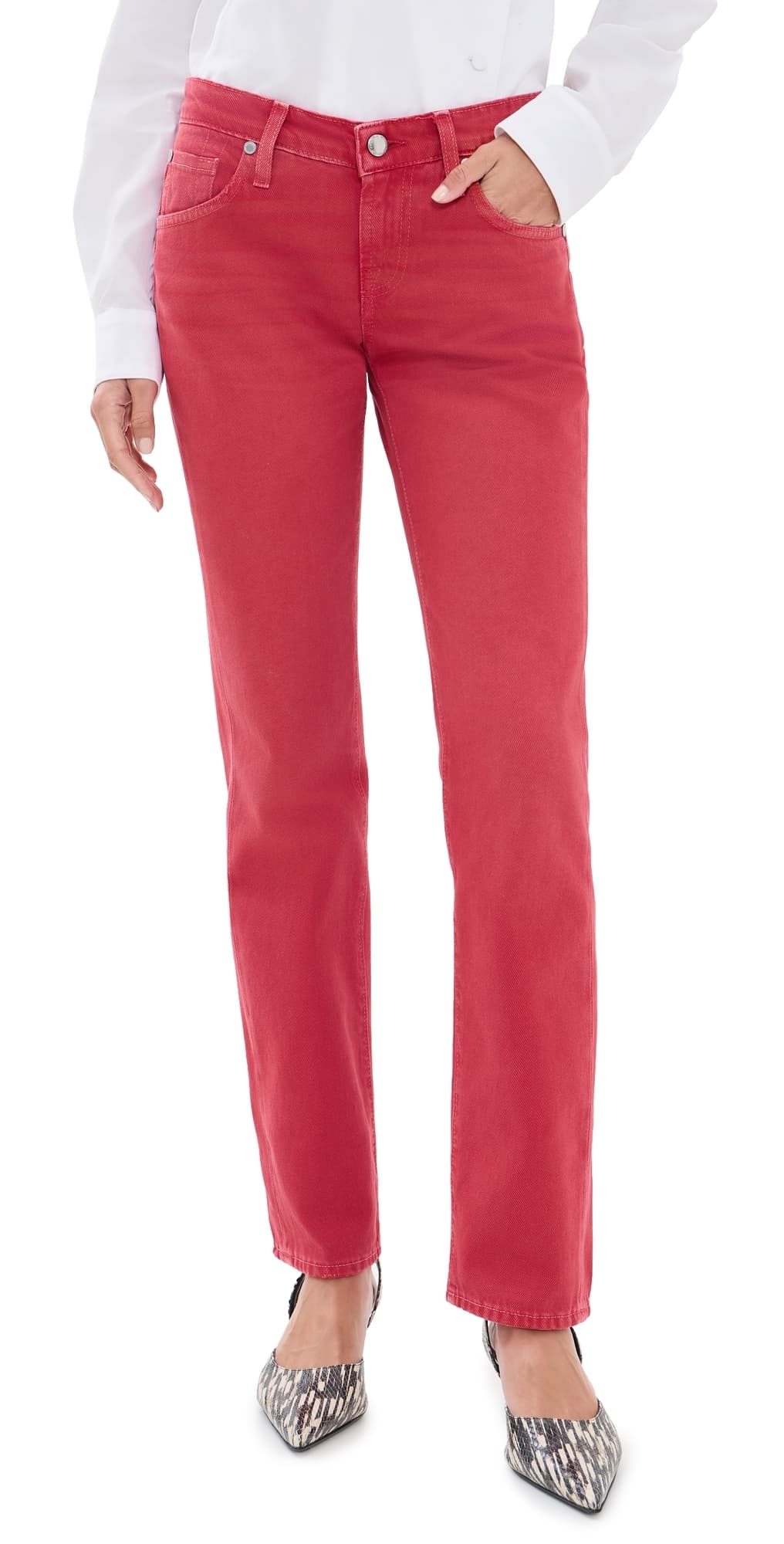 7 For All Mankind Low Cigarette Jeans Flame