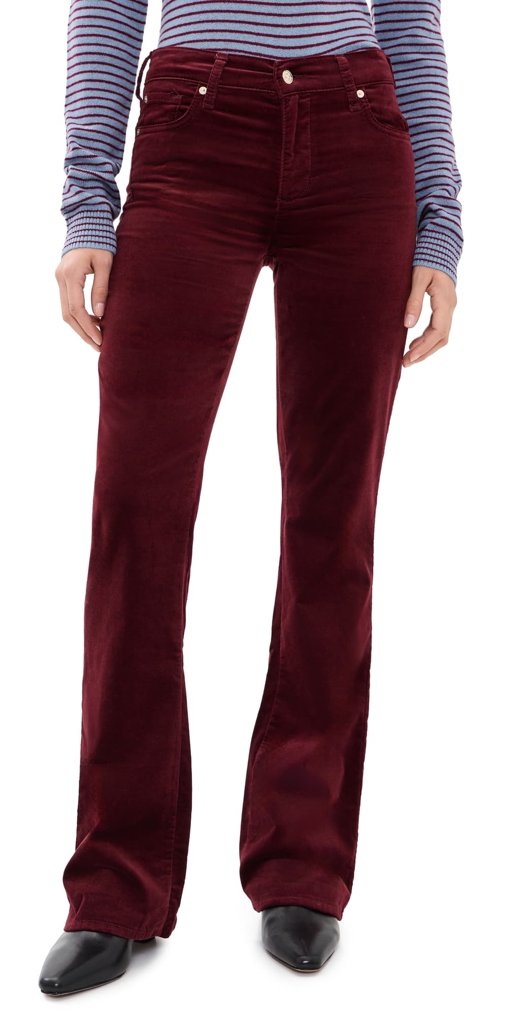 7 For All Mankind The Velvet Leggy Bootcut Pants Velvet Burgundy