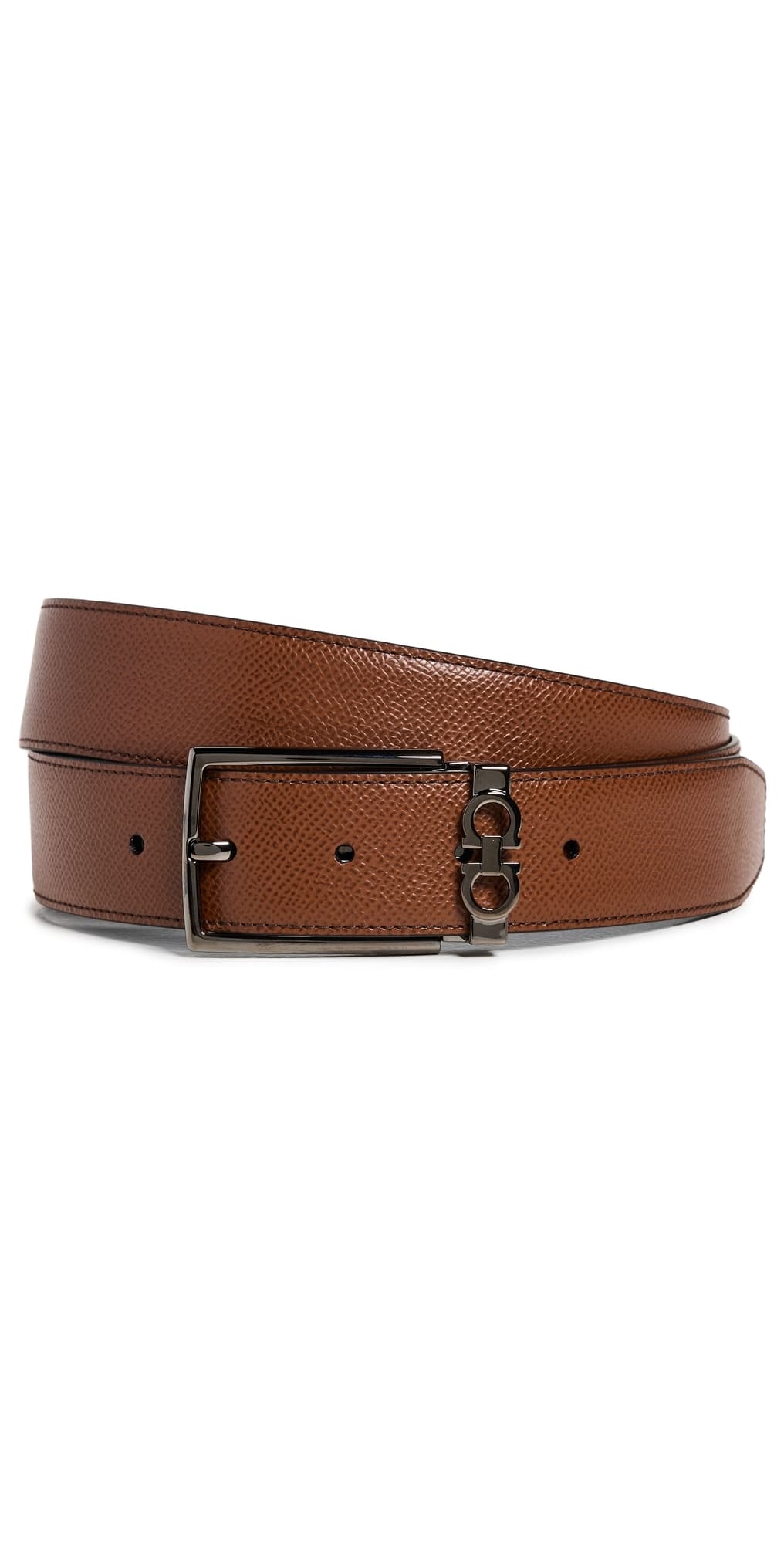 FERRAGAMO Classic Buckle Reversible Belt Radica/Nero