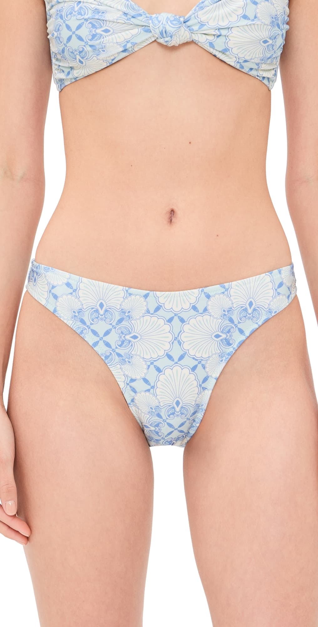 Shani Shemer Alma Bikini Bottoms Aqua Shell Print