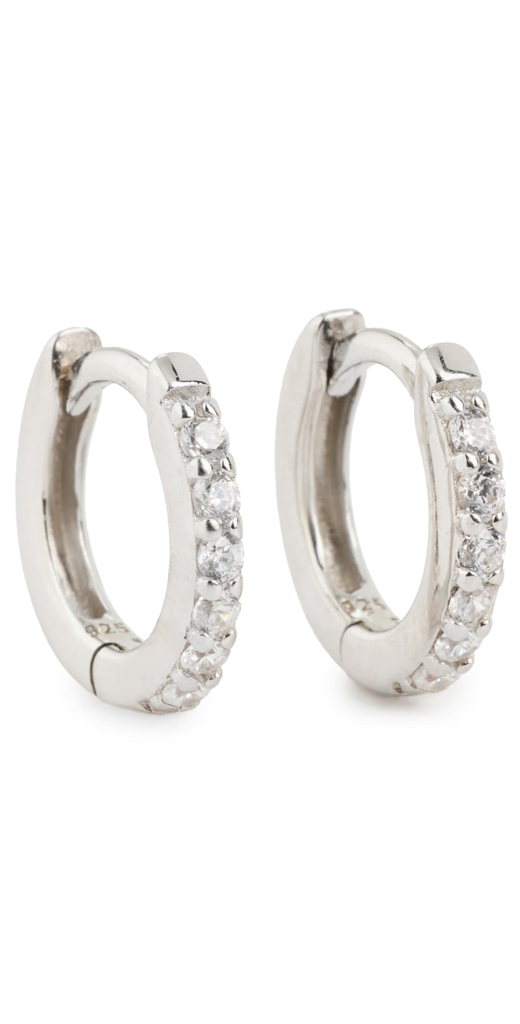 SHASHI Katerina Pave Hoop Earrings White Gold · One Size