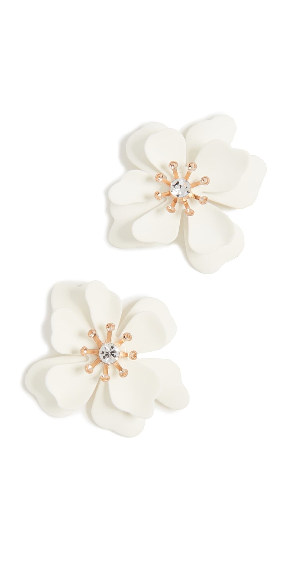 SHASHI Bloom Earrings White