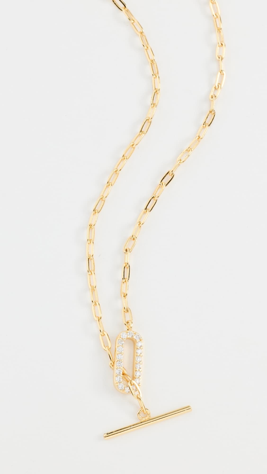 SHASHI Jade Pave Chain Necklace Gold