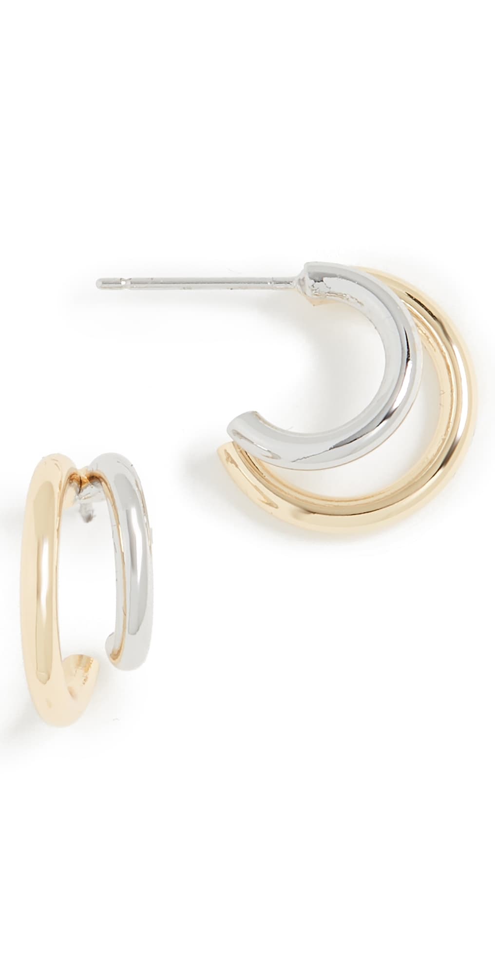 SHASHI Gemini Hoops Gold/Silver · One Size