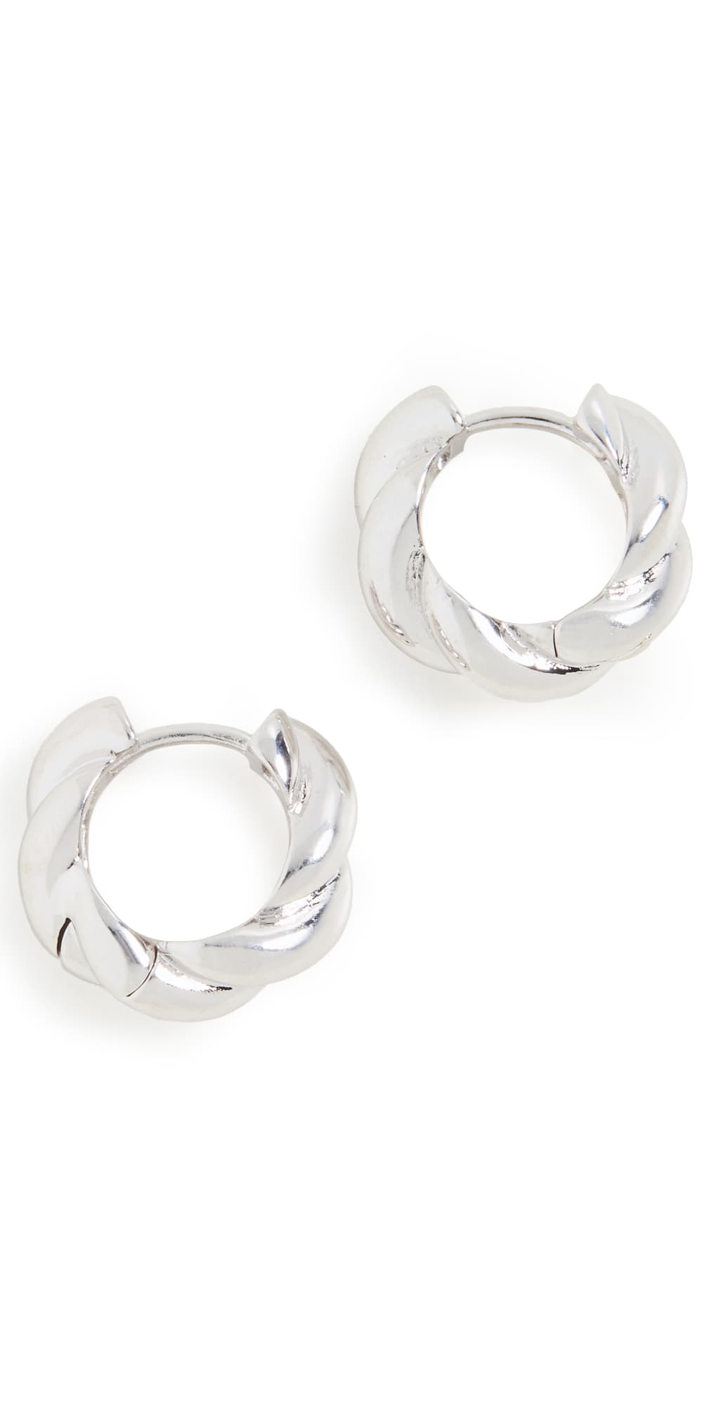 SHASHI Waves Huggie Hoop Earrings Silver · One Size