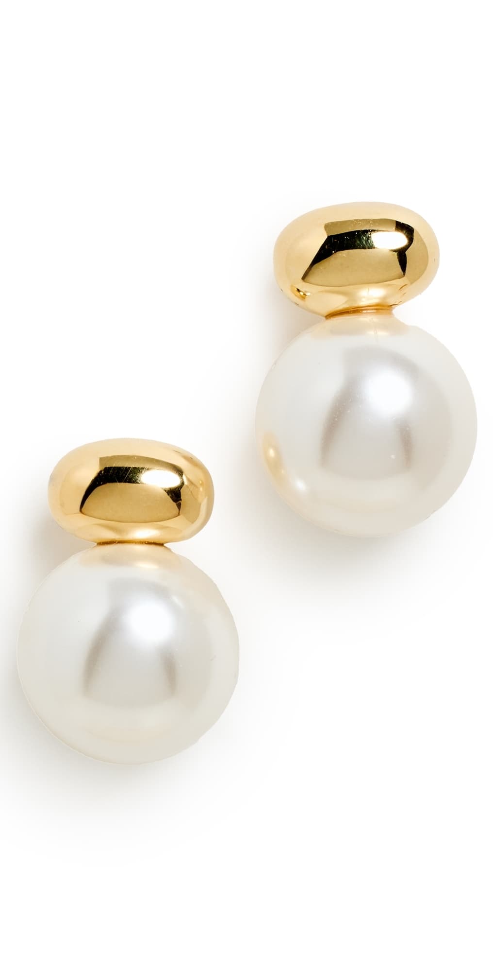 SHASHI Gold Pearl Stud Drop Earrings Pearl · One Size
