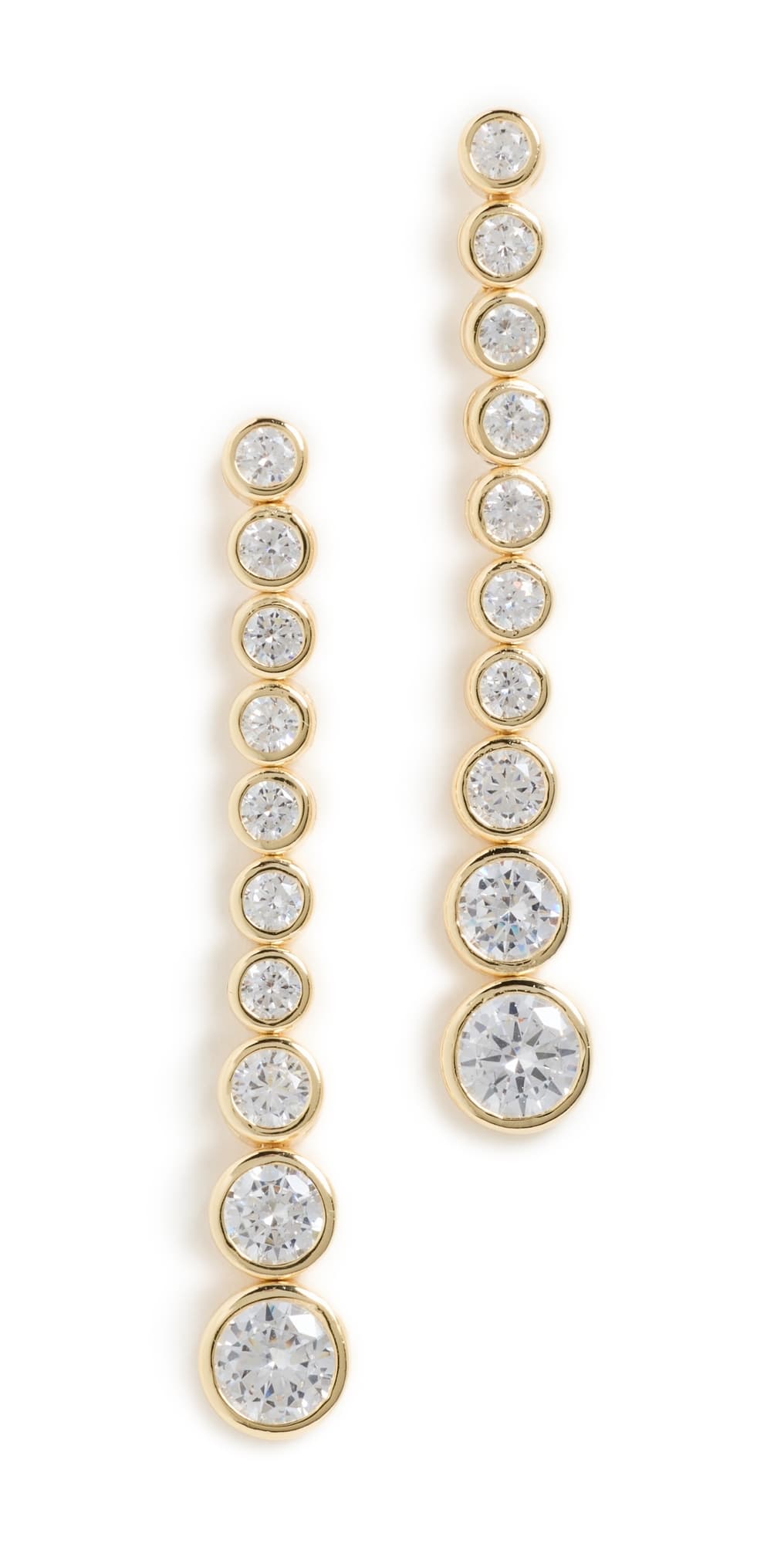 SHASHI Bezel Drop Earrings Gold One Size