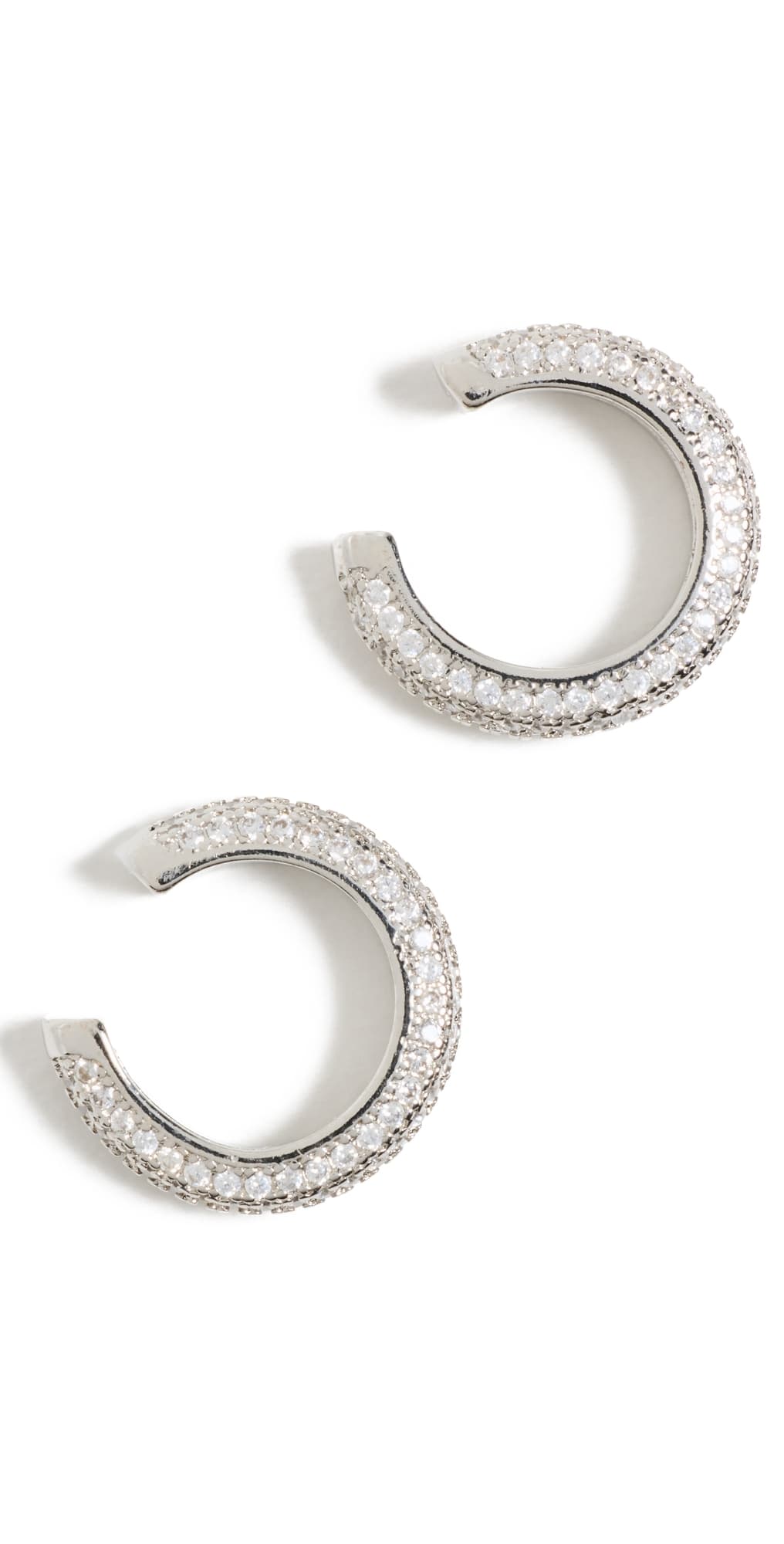 SHASHI Micro Pave Ear Cuff Set of 2 Silver · One Size