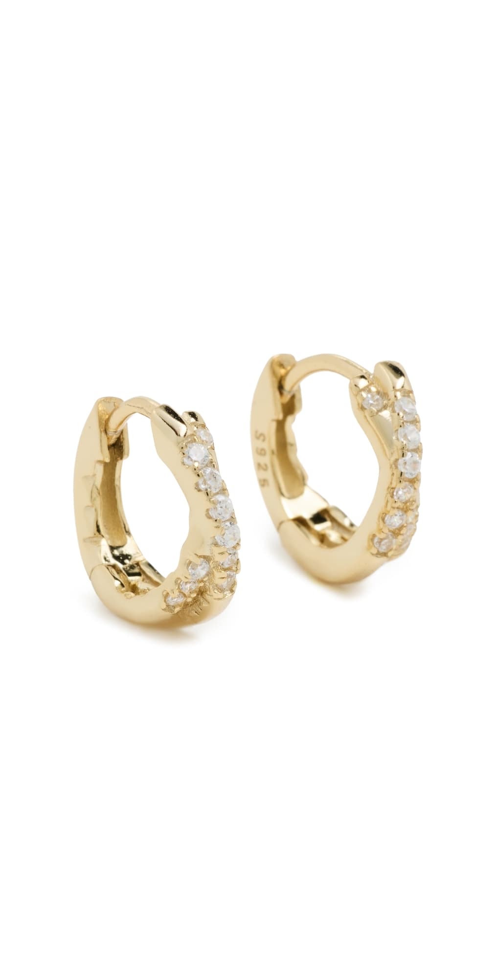 SHASHI Staci Huggie Hoop Earrings Gold