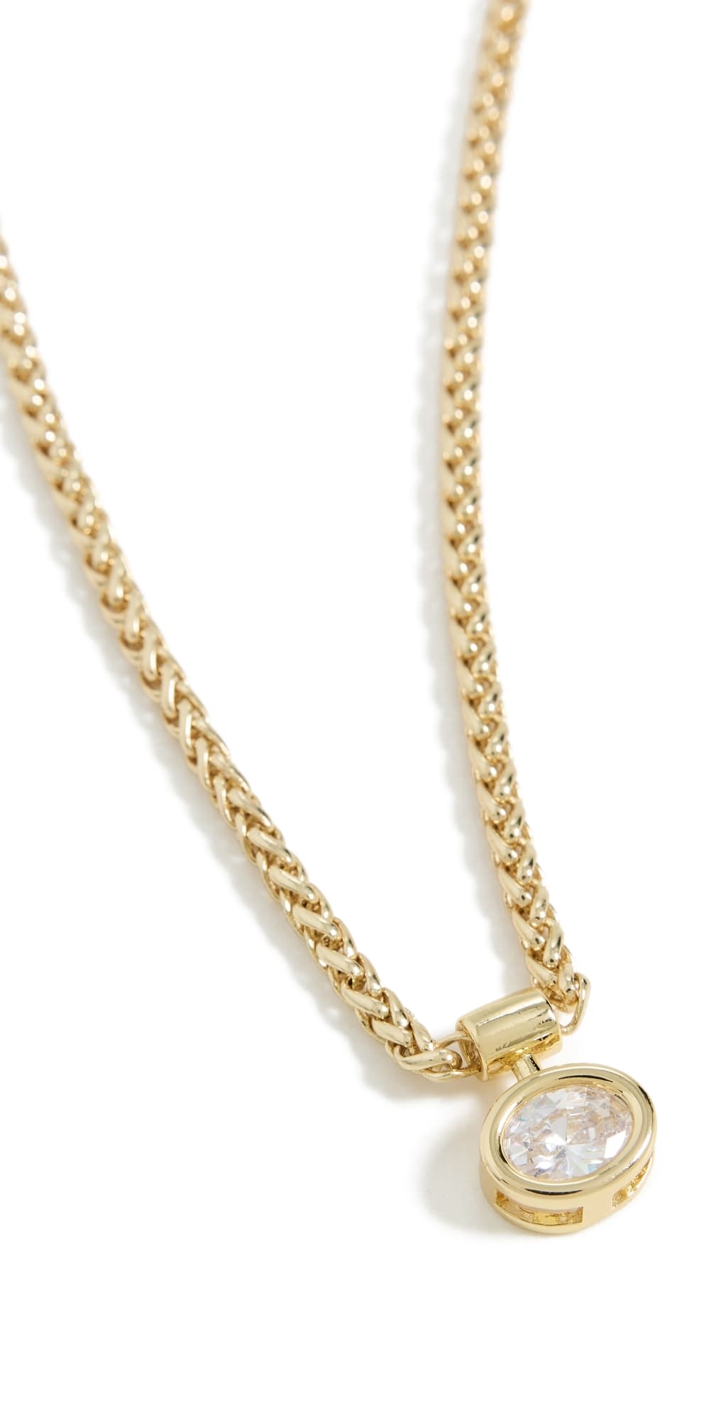 SHASHI Bezel Solitaire Olympia Necklace Gold · One Size