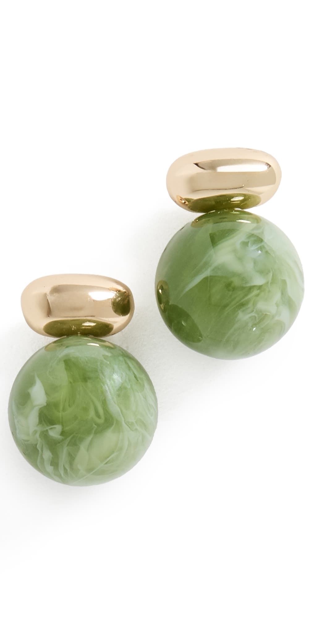 SHASHI Alice Gemstone Earrings Gold/Green
