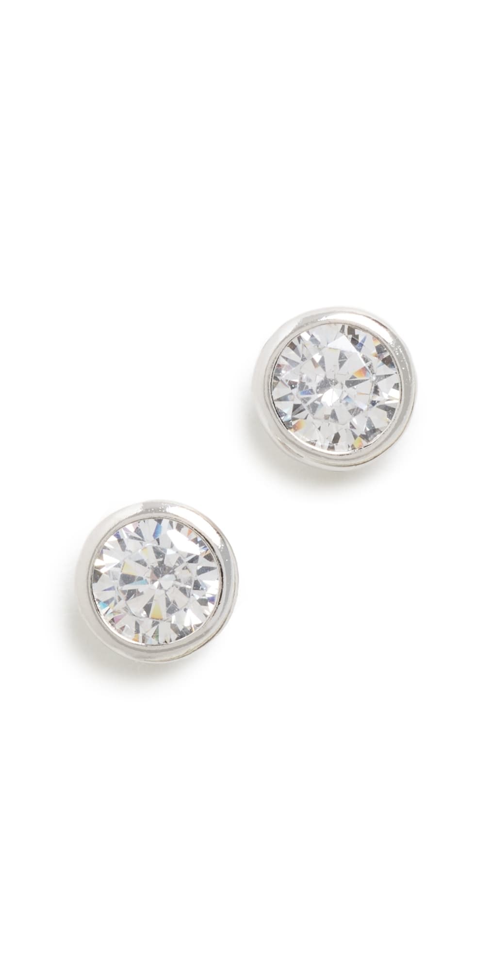 SHASHI Solitaire Bezel Stud Earrings Silver