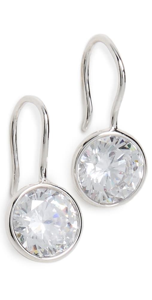 SHASHI Bezel Drop Earrings Silver · One Size