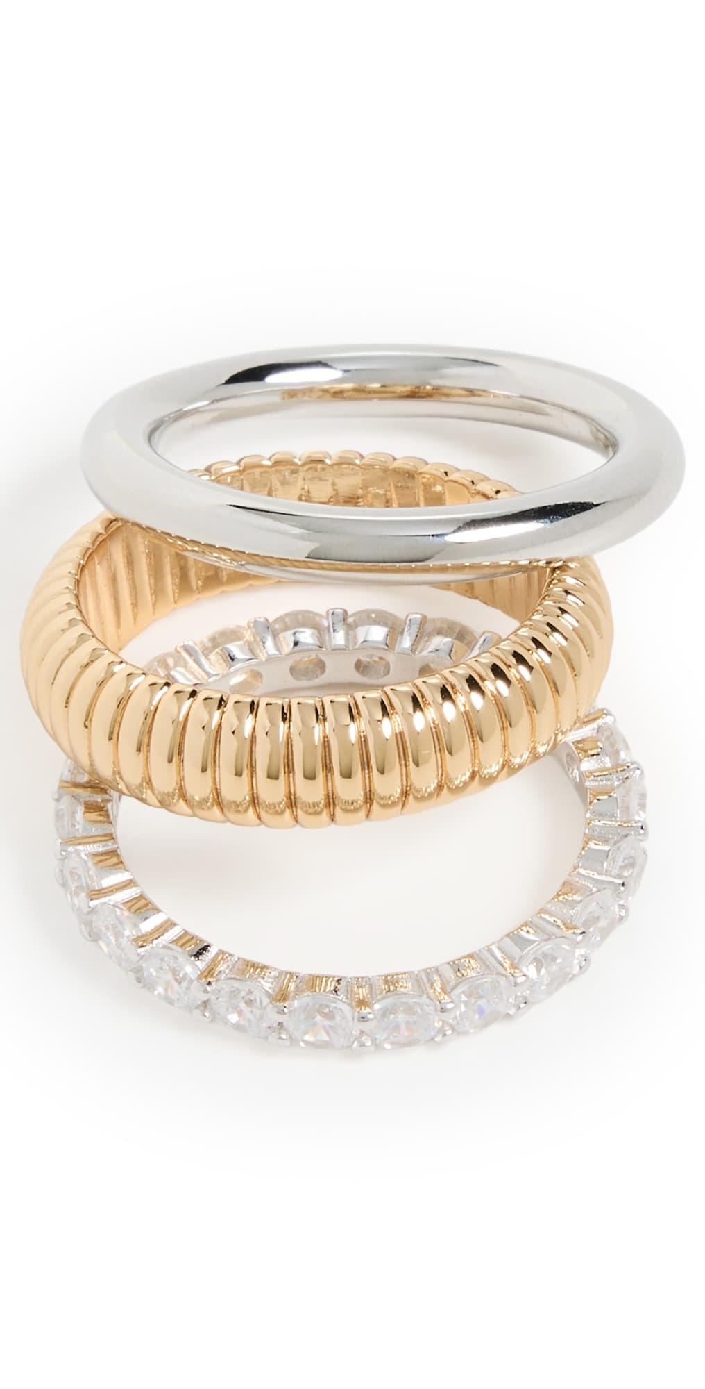 SHASHI Roux Ring Set Gold