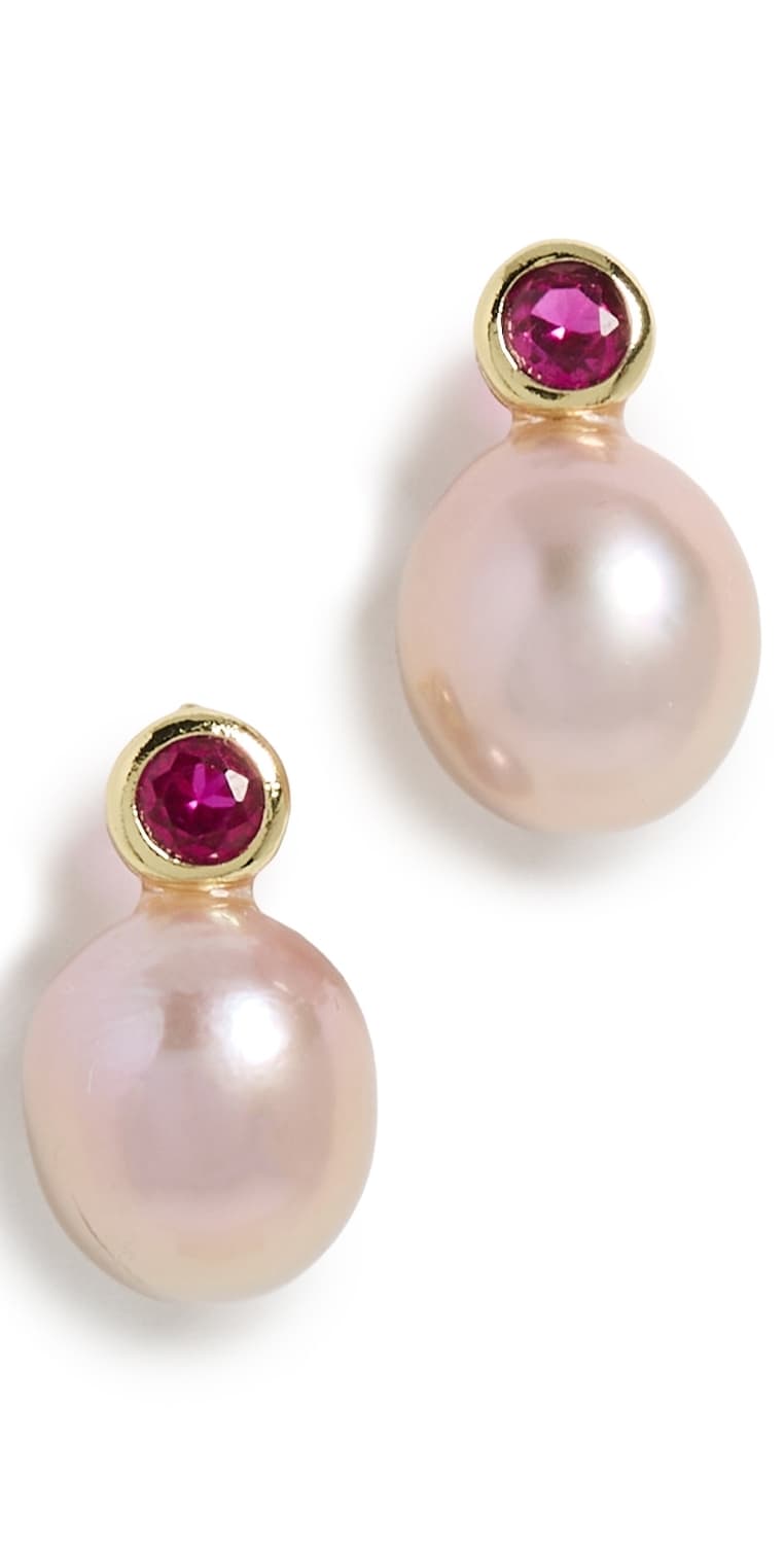 SHASHI Aisha Stud Earrings Rose