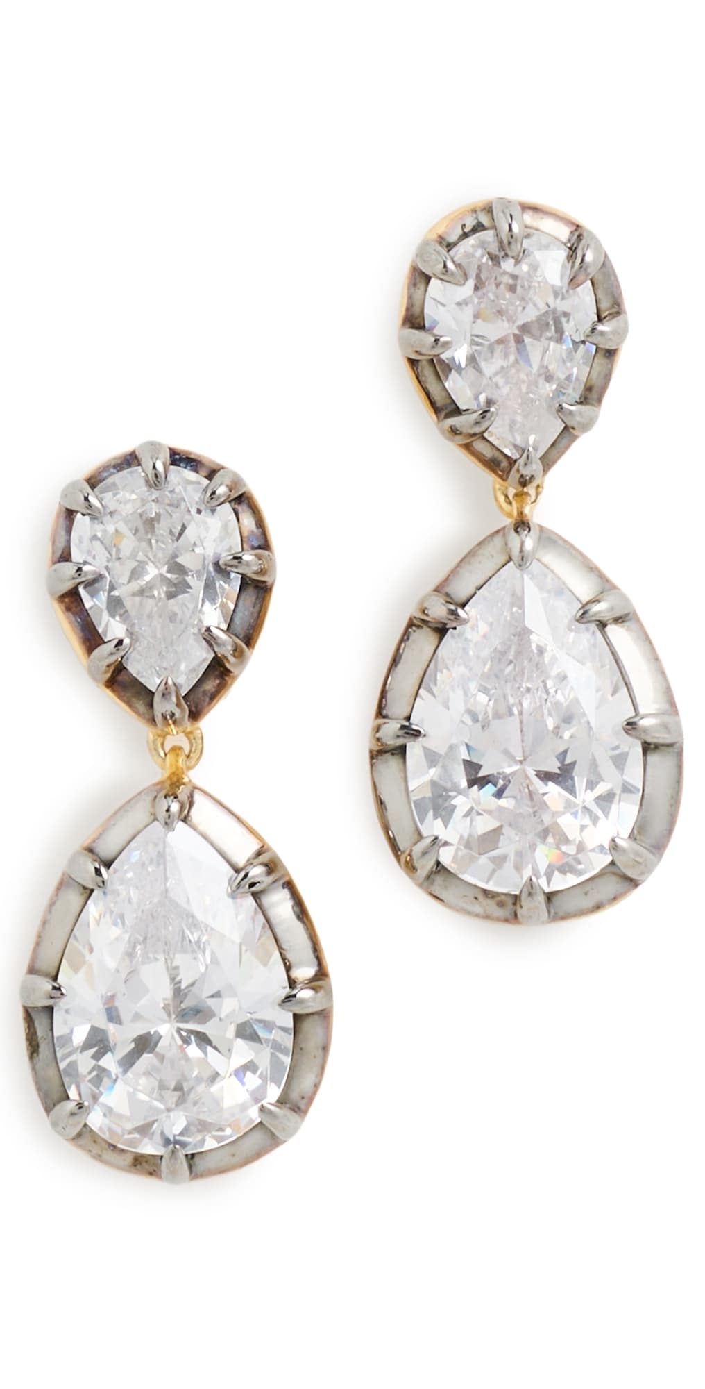 SHASHI Pear Georgian Cut Earrings Gold/Silver · One Size