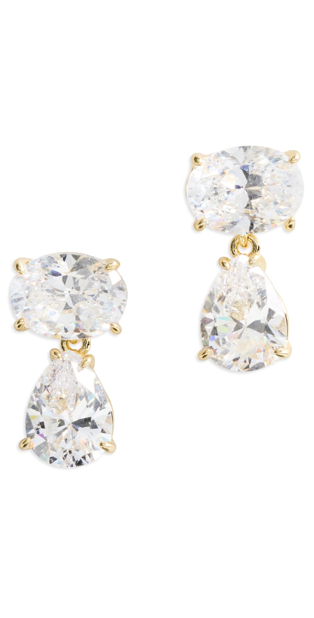 SHASHI Oval Pear Drop Earrings Gold · One Size