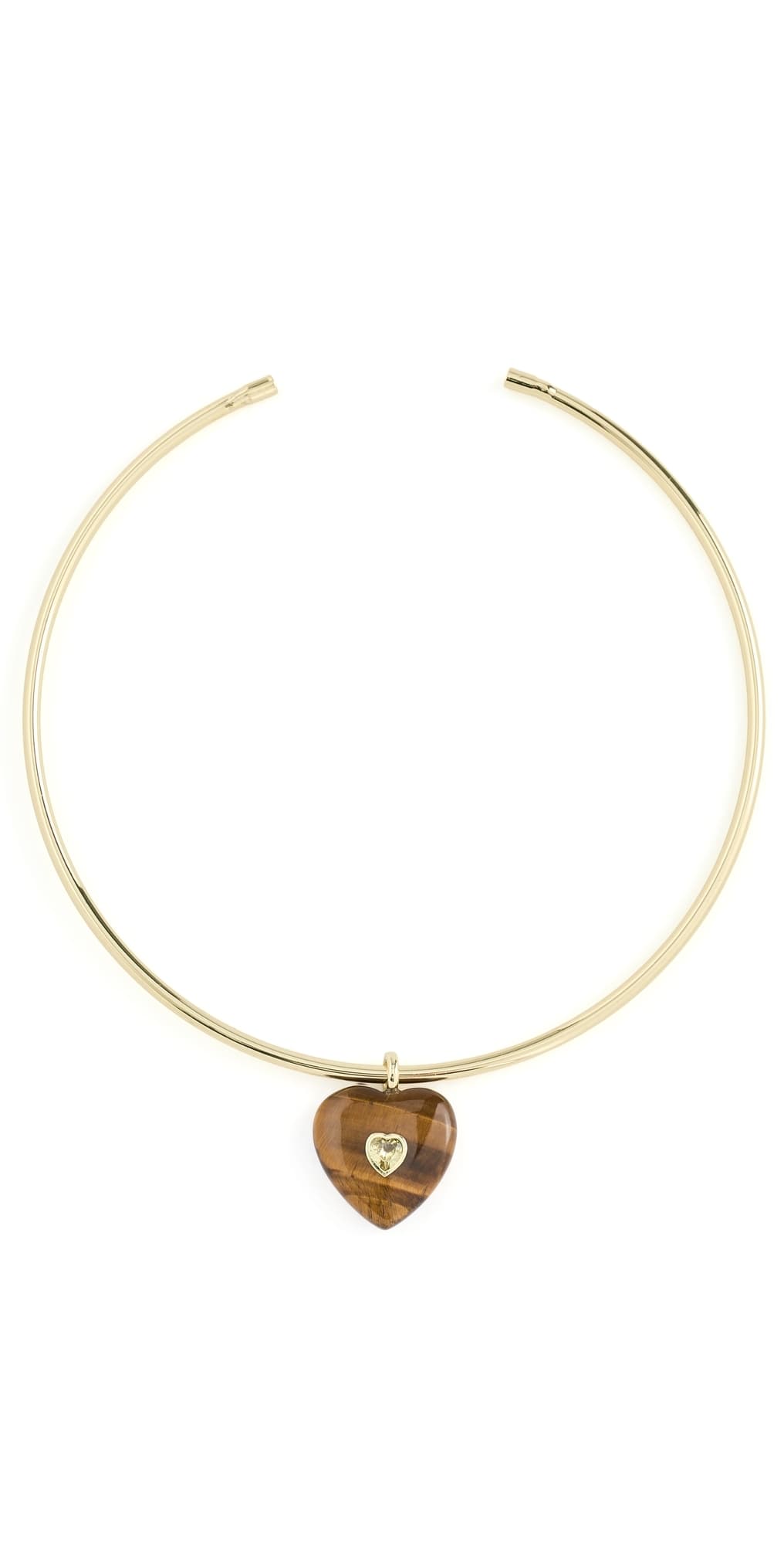 SHASHI Collar Charm Necklace Gold/Tigerseye