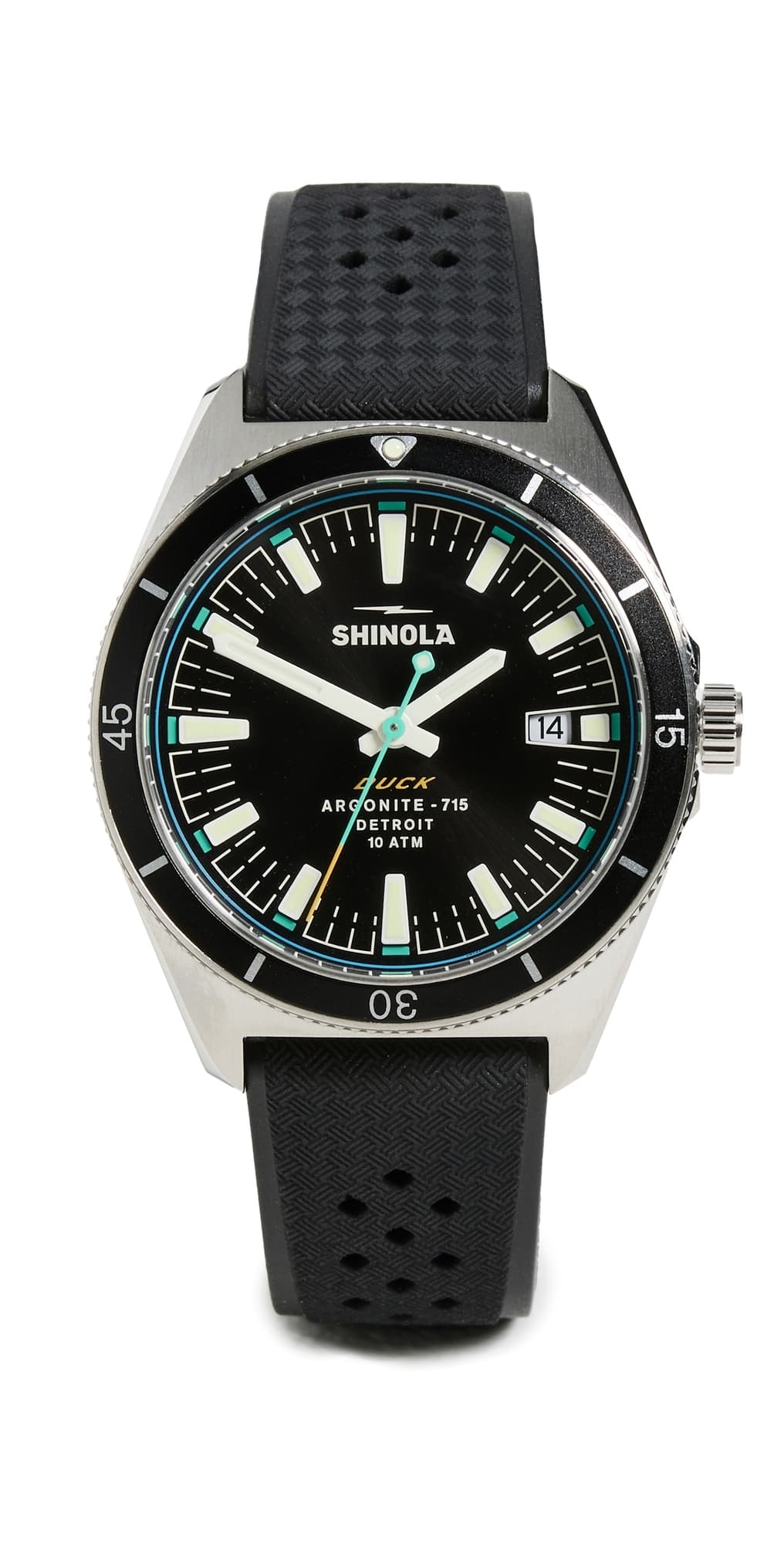 Shinola Duck 3hd 40mm, Black Rubber Strap Watch Black · 40mm