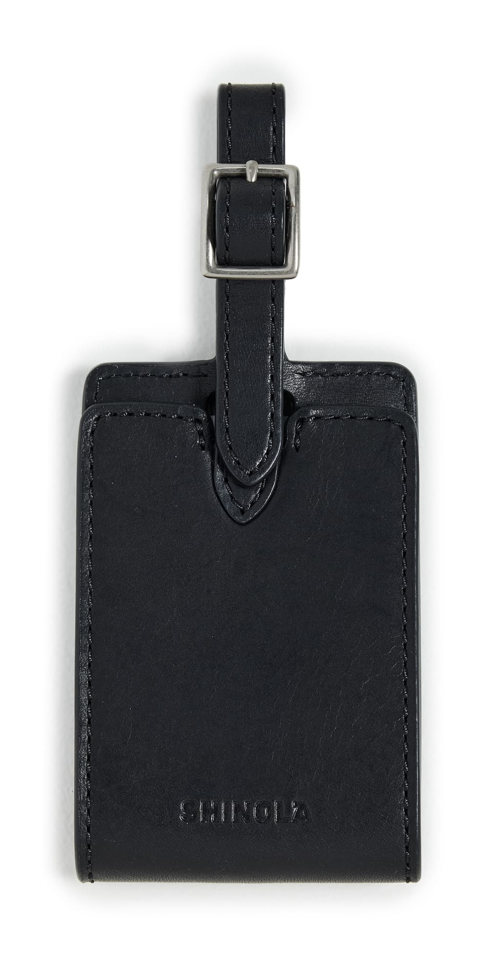 Shinola Leather Luggage ID Tag Black