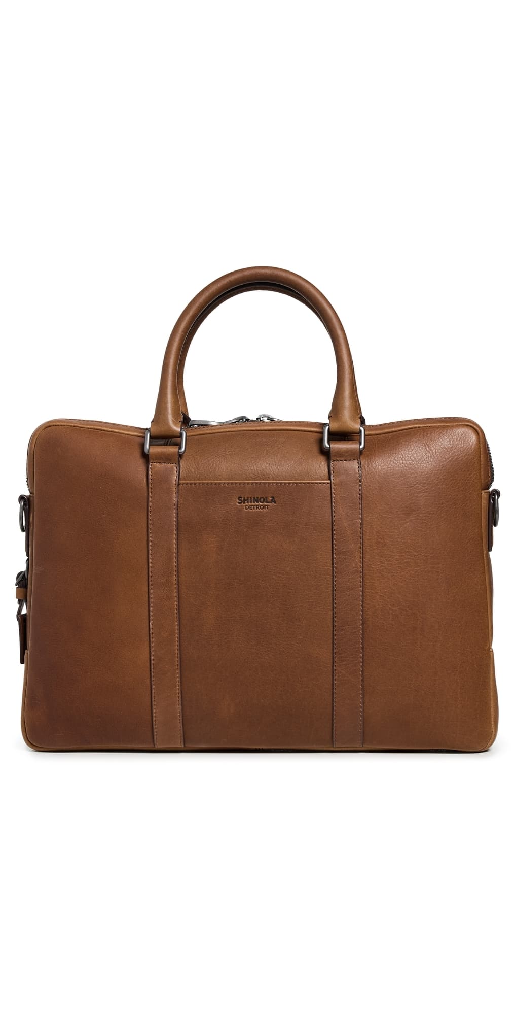 Shinola Navigator Leather Briefcase medbrown