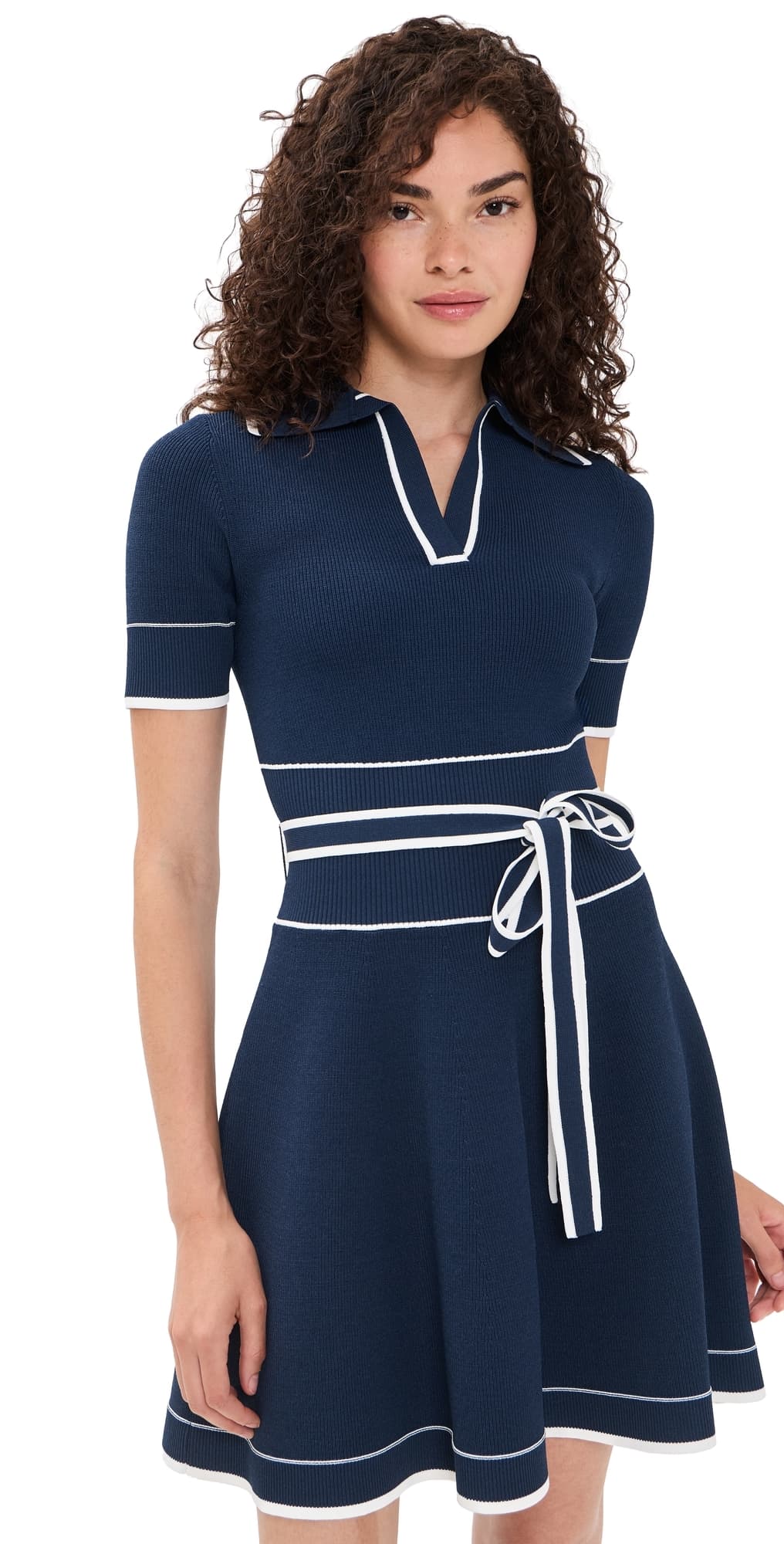 Shoshanna Maren Dress Navy/Ivory