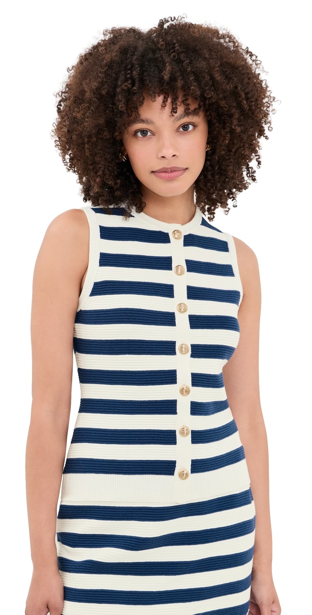 Show Me Your Mumu Devin Tank Navy Stripe Delight Knit